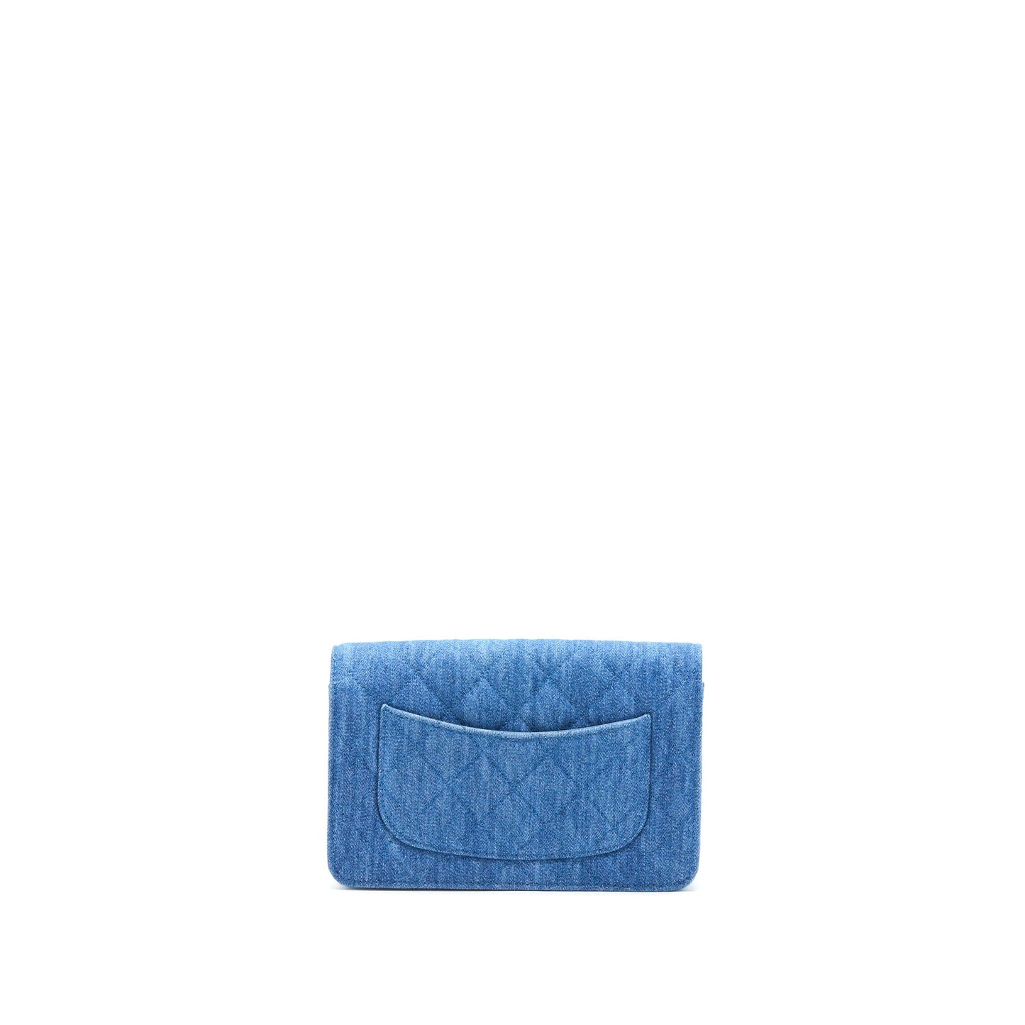 Chanel Pearl Crush Wallet on Chain Denim Light Blue  (Microchip)