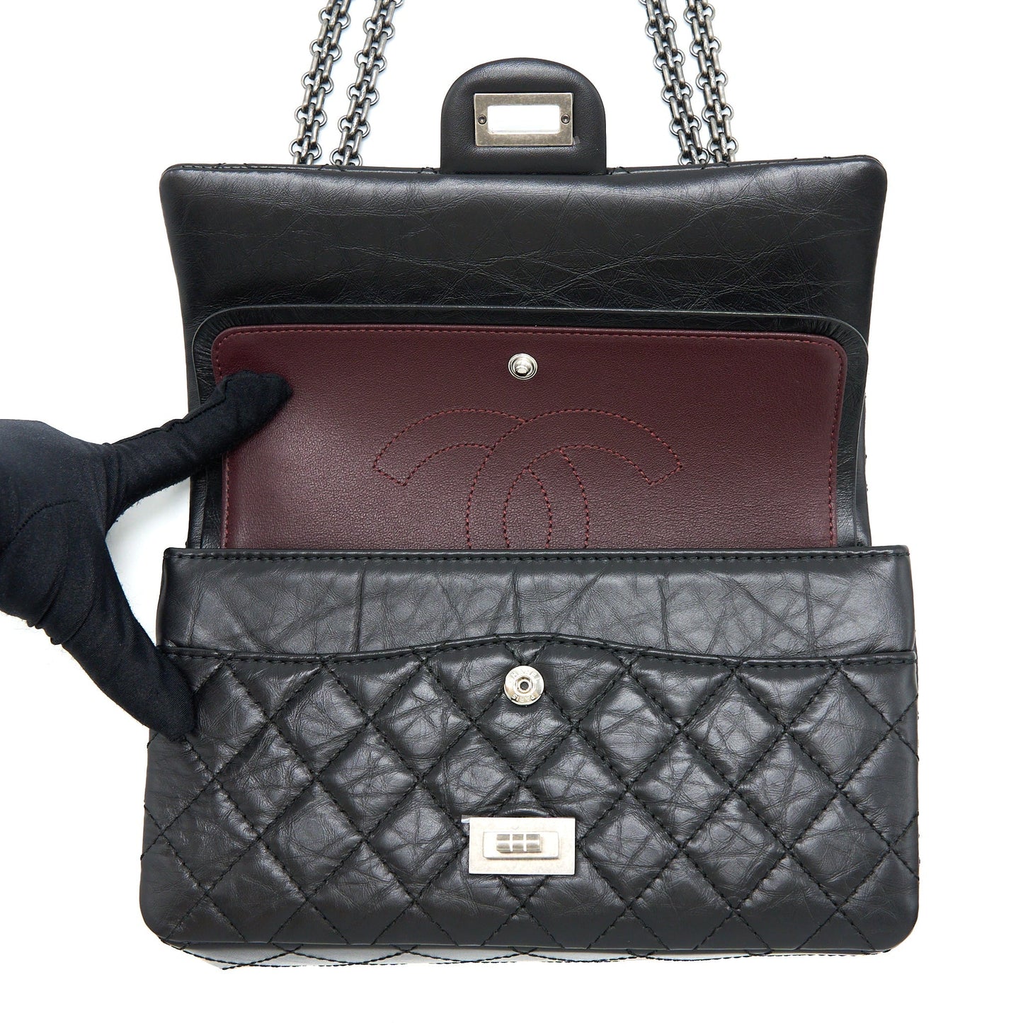 Chanel 2.55 Small Reissue Flap Bag Aged Calfskin Ruthenium  (Microchip)