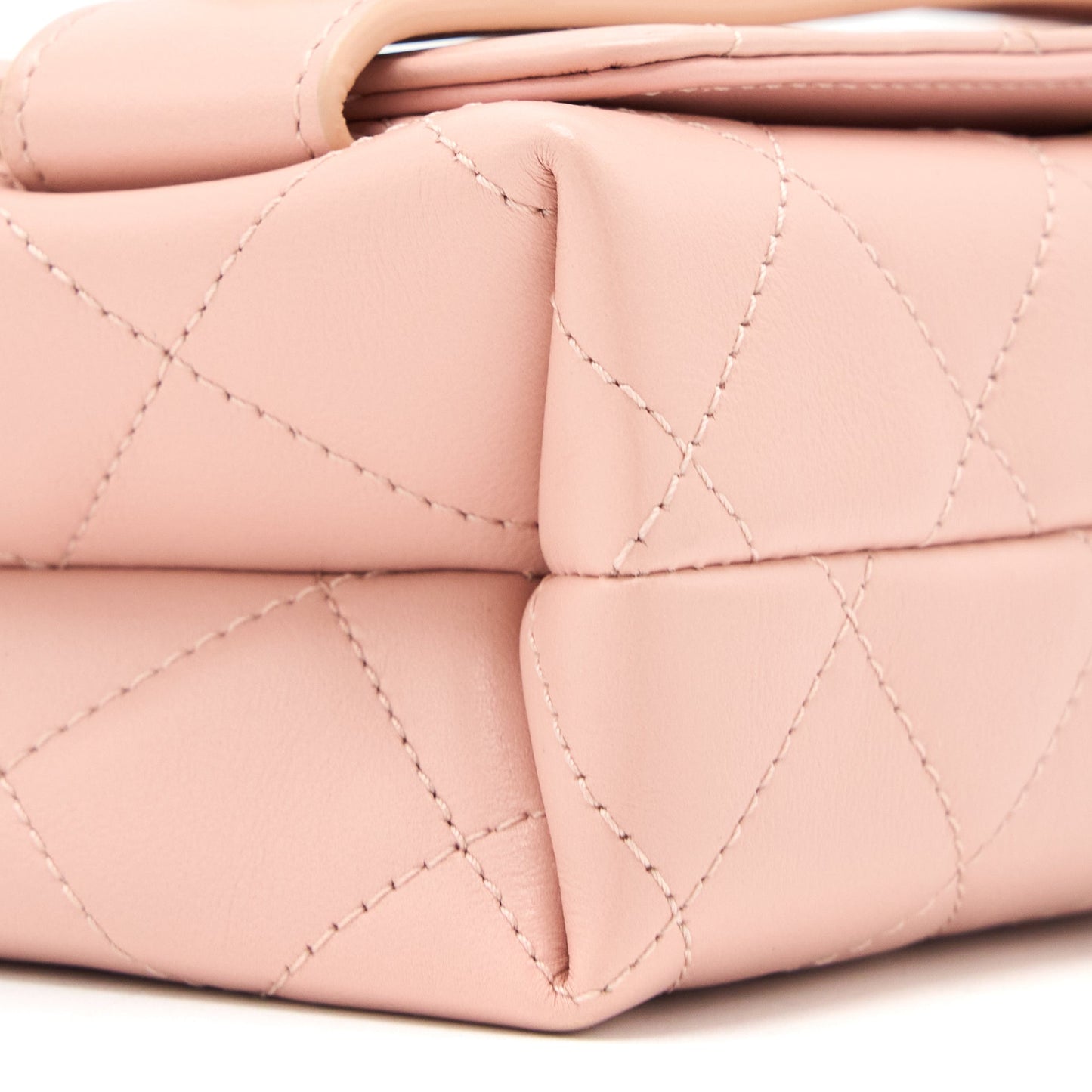 Chanel Front Logo Flap Bag Calfskin Pink Brushed
