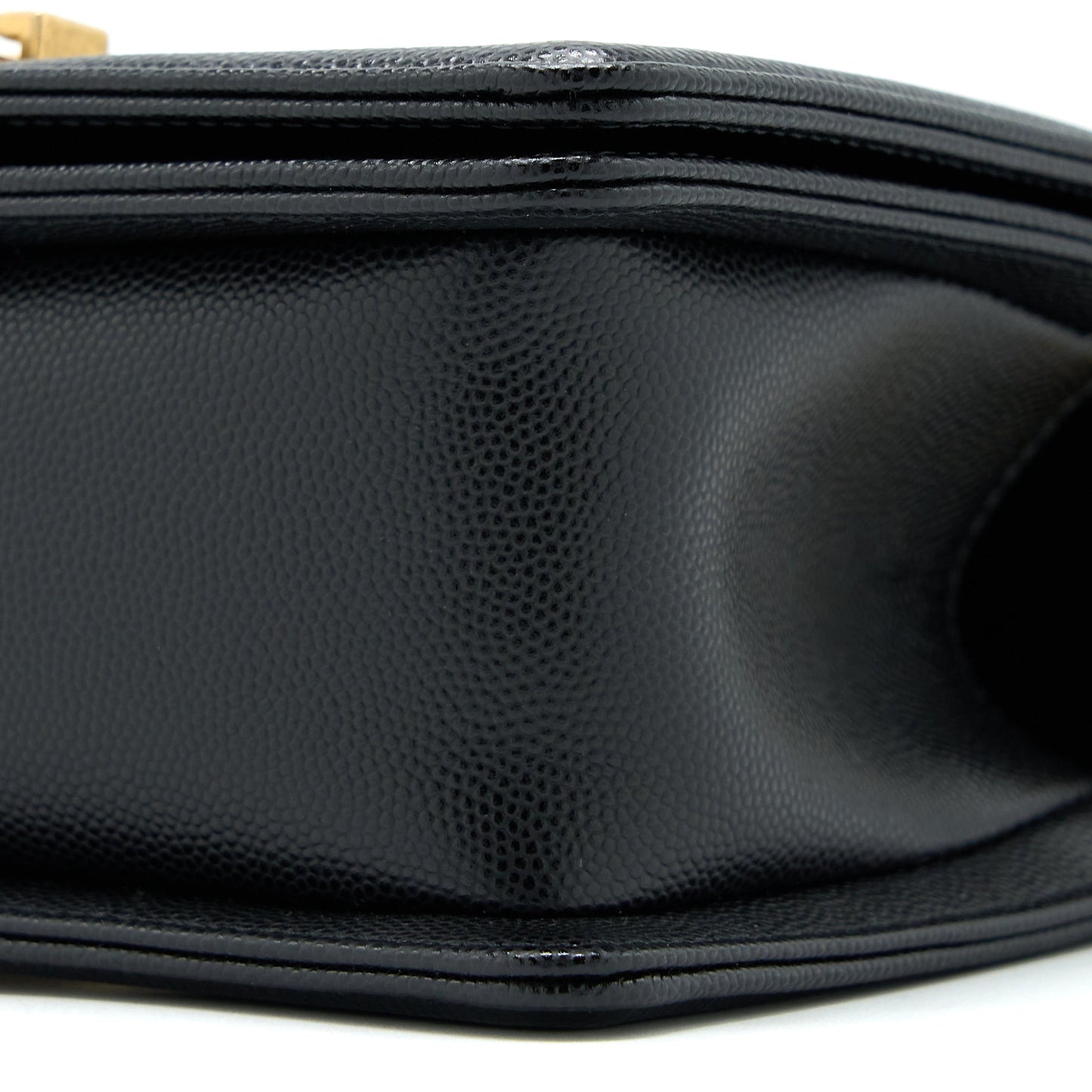 Chanel Small Boy Bag Caviar Black Brushed  (Microchip)