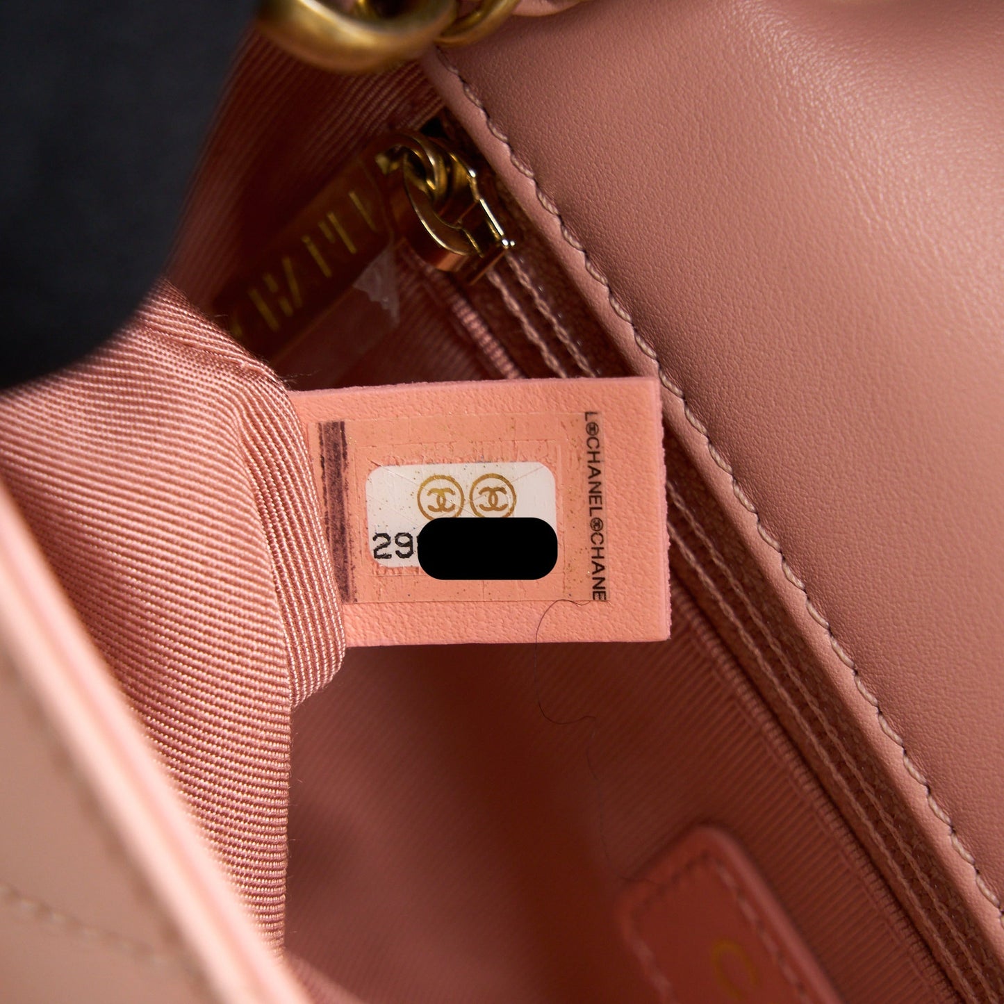 Chanel Front Logo Flap Bag Calfskin Pink Brushed