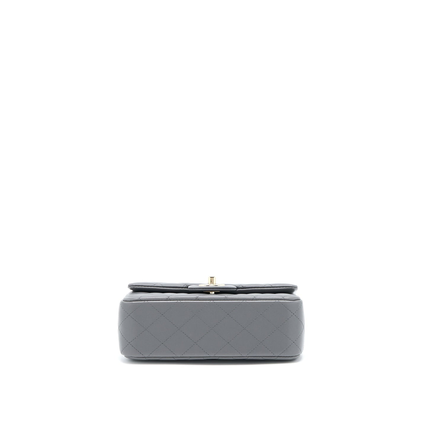 Chanel 22A Top Handle Mini Rectangular Flap Bag Lambskin Grey L(Microchip)