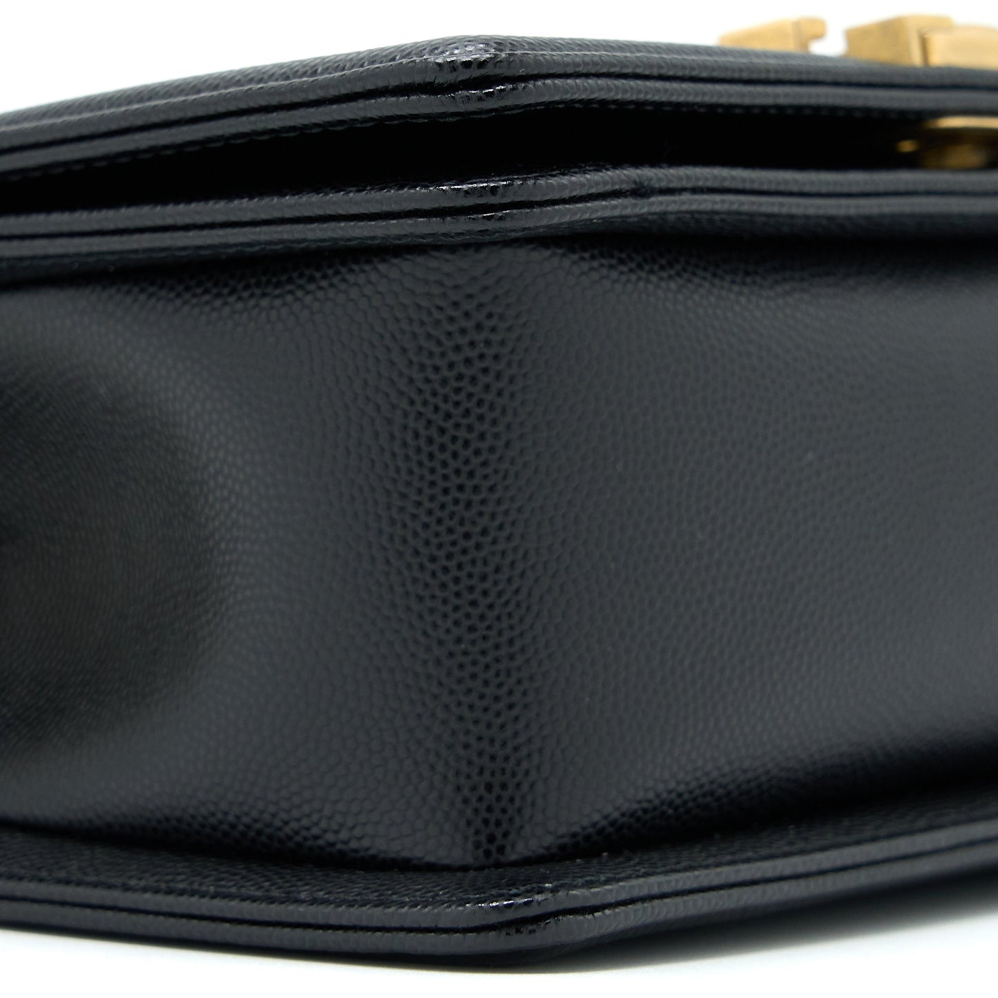 Chanel Small Boy Bag Caviar Black Brushed  (Microchip)