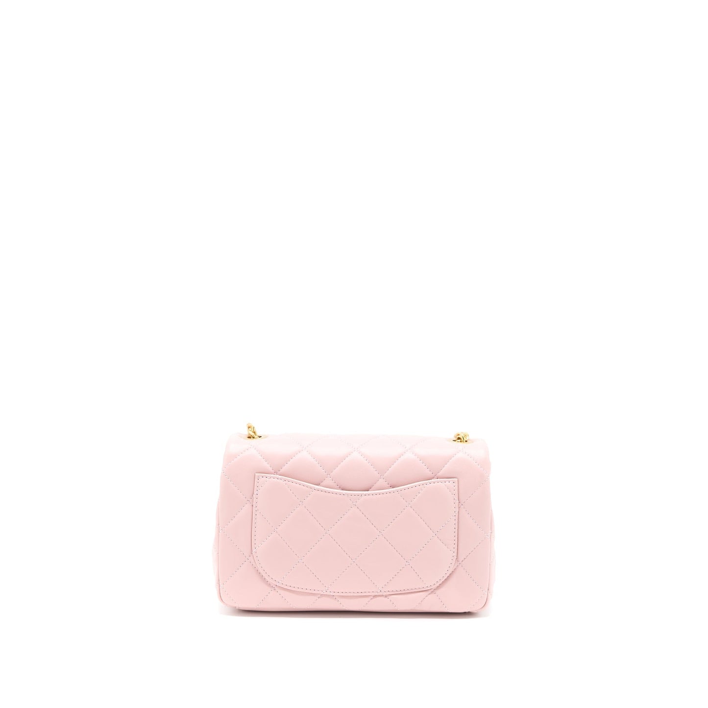 Chanel 22B Small Flap Bag With Gem Chain Lambskin Pink  (Microchip)