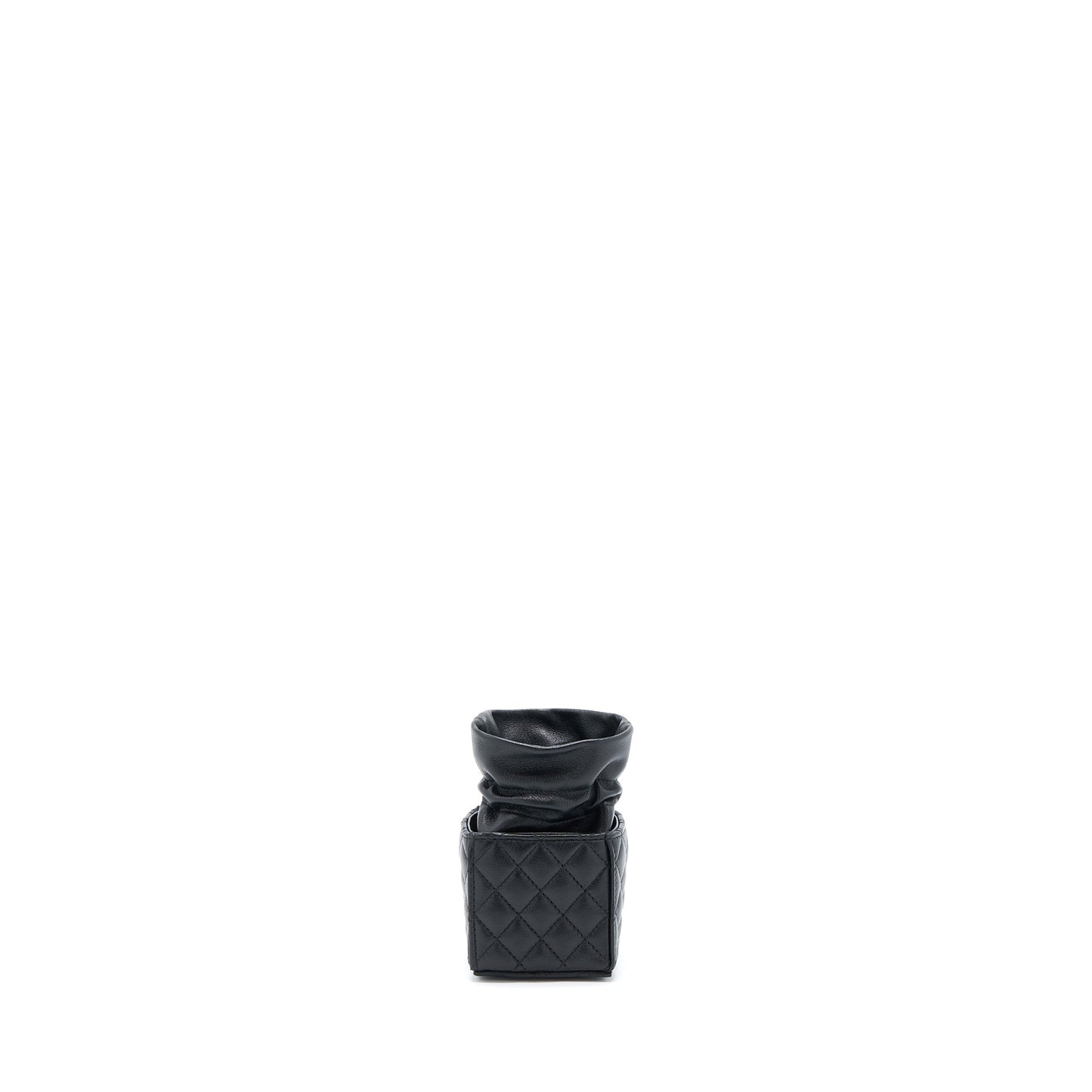 Chanel Mini Vanity Bucket Crossbody Lambskin Black Brushed