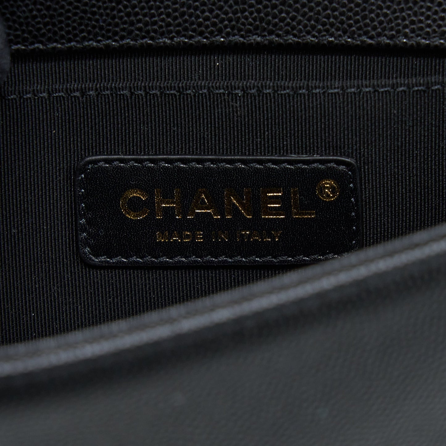Chanel Small Boy Bag Caviar Black Brushed  (Microchip)