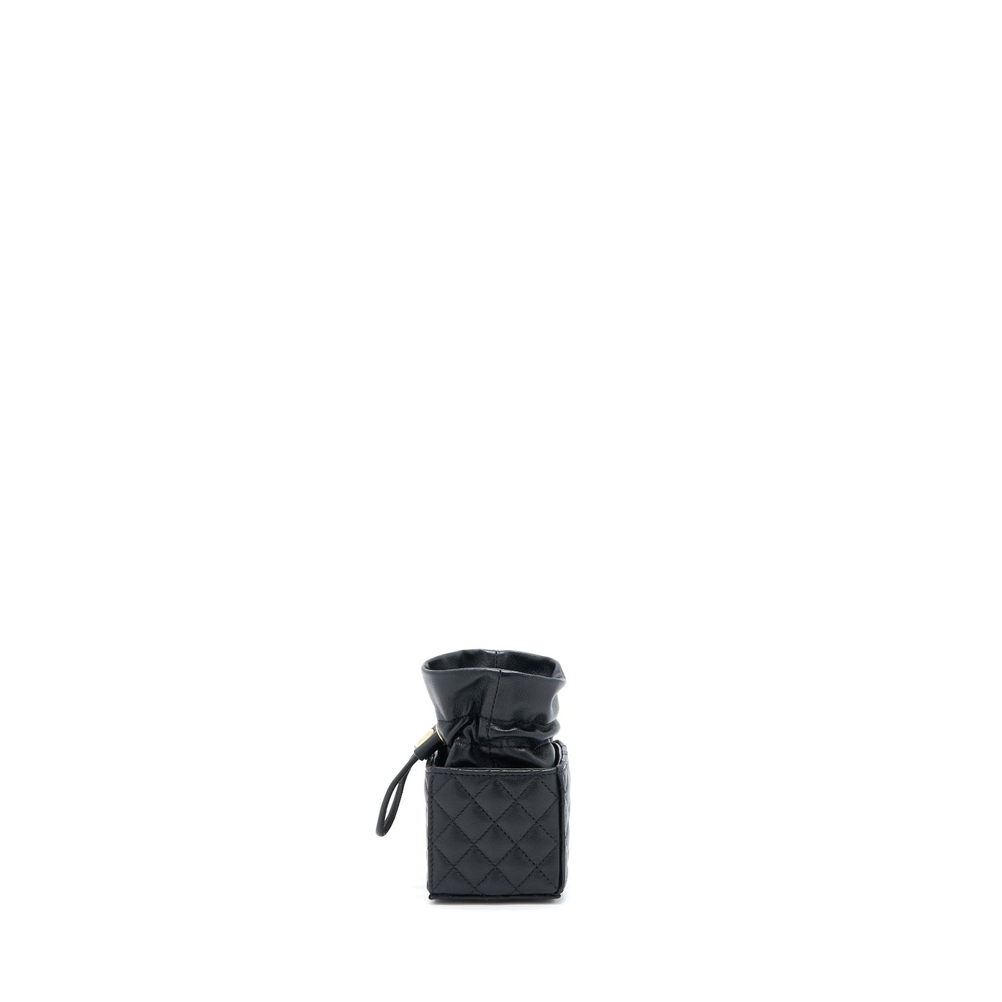 Chanel Mini Vanity Bucket Crossbody Lambskin Black Brushed