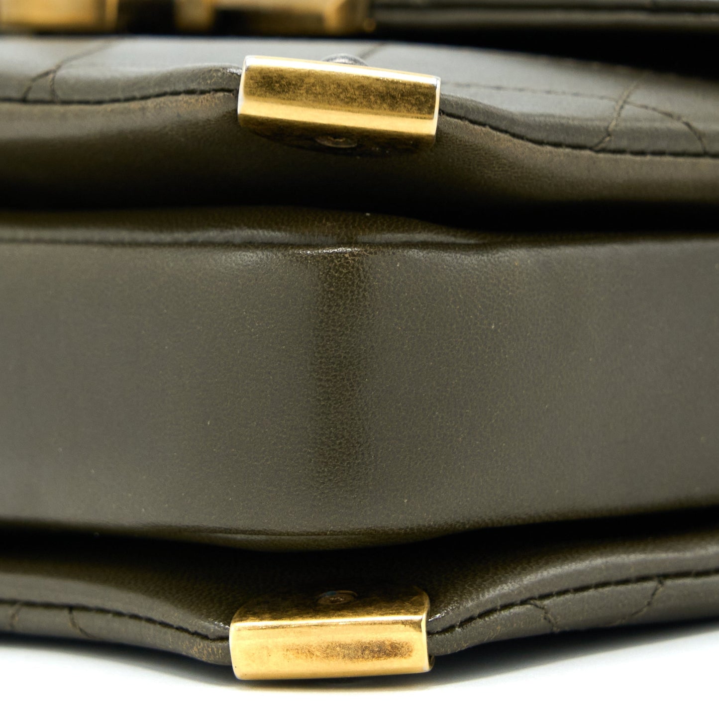 Chanel Messenger Flap Bag Lambskin Olive Green Ruthenium