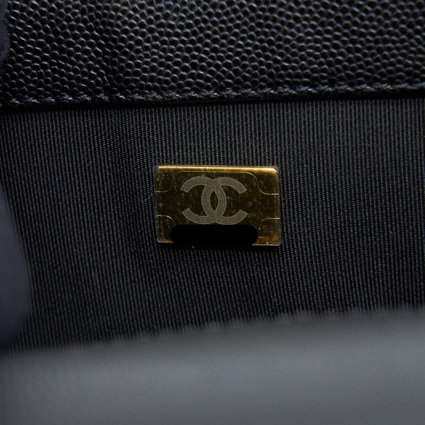 Chanel Small Boy Bag Caviar Black Brushed  (Microchip)