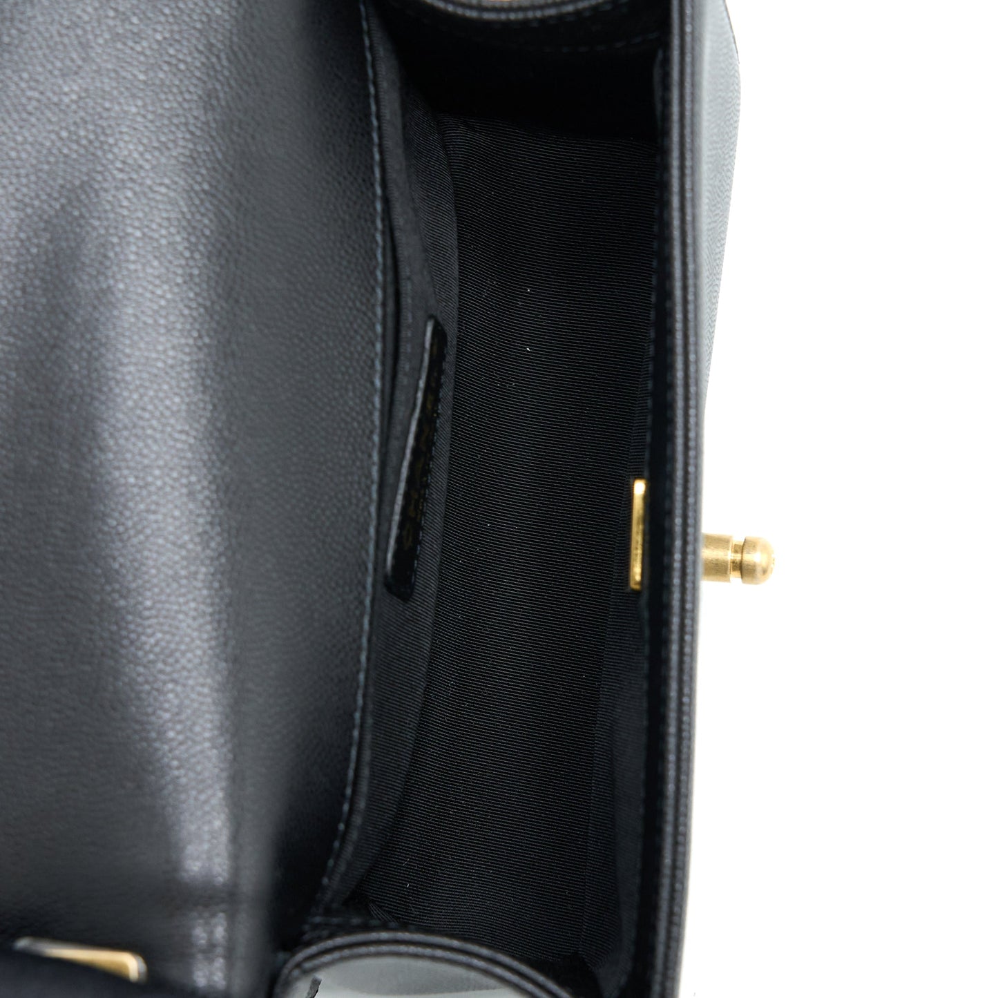 Chanel Small Boy Bag Caviar Black Brushed  (Microchip)
