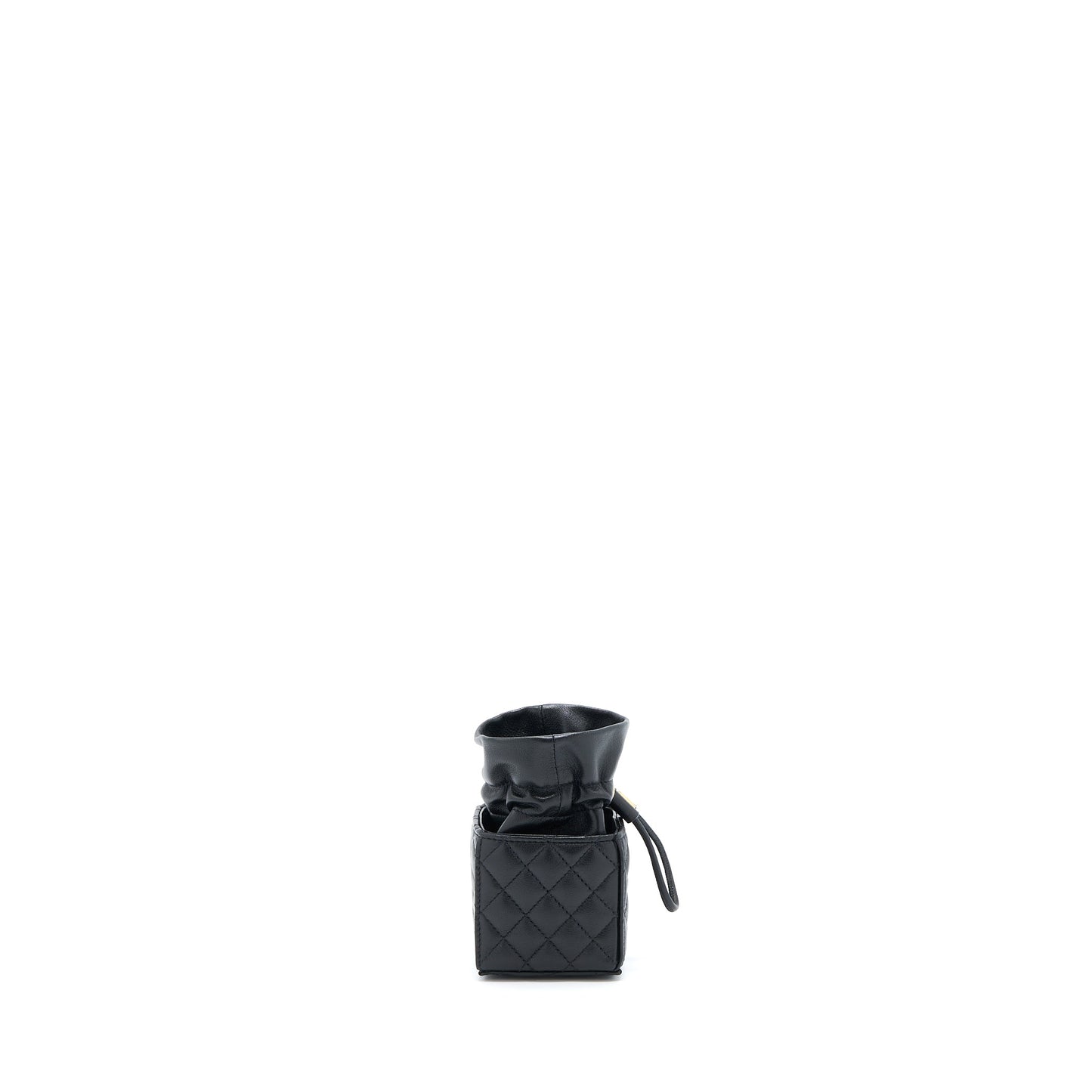 Chanel Mini Vanity Bucket Crossbody Lambskin Black Brushed