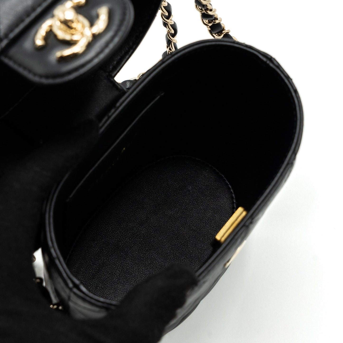 Chanel Vanity With Chain Lambskin Black L(Microchip)