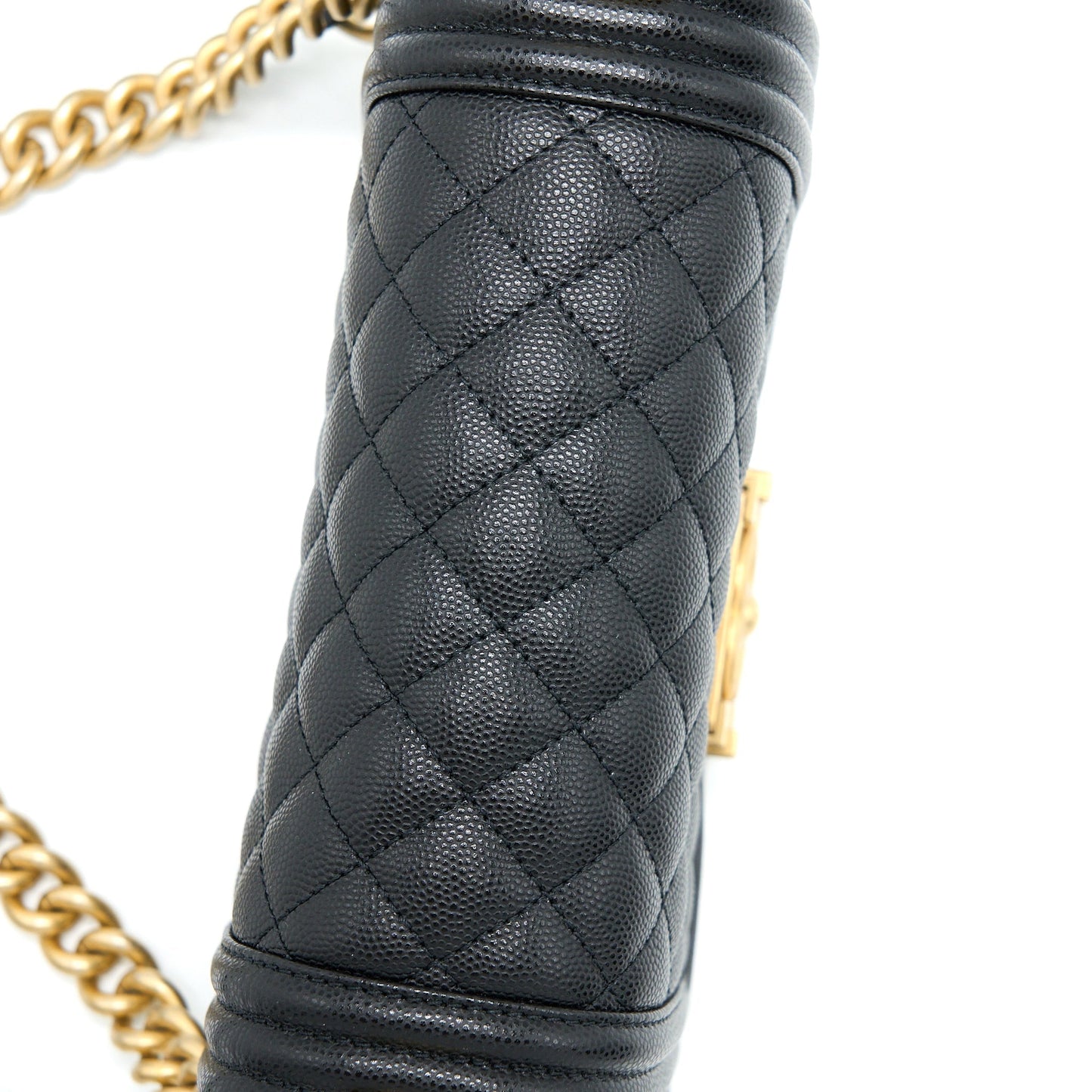 Chanel Small Boy Bag Caviar Black Brushed  (Microchip)