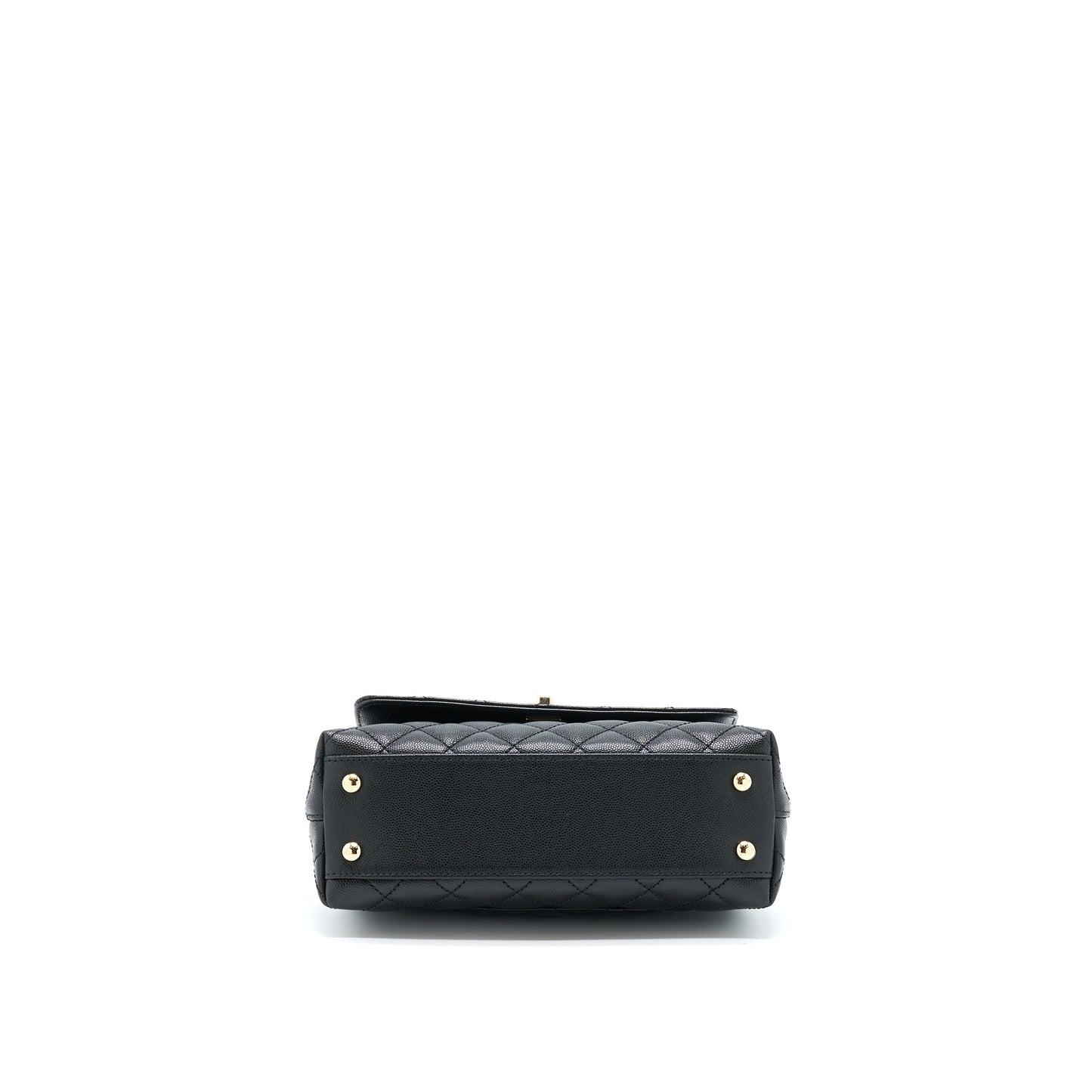 Chanel Small Coco Handle Caviar Black L .