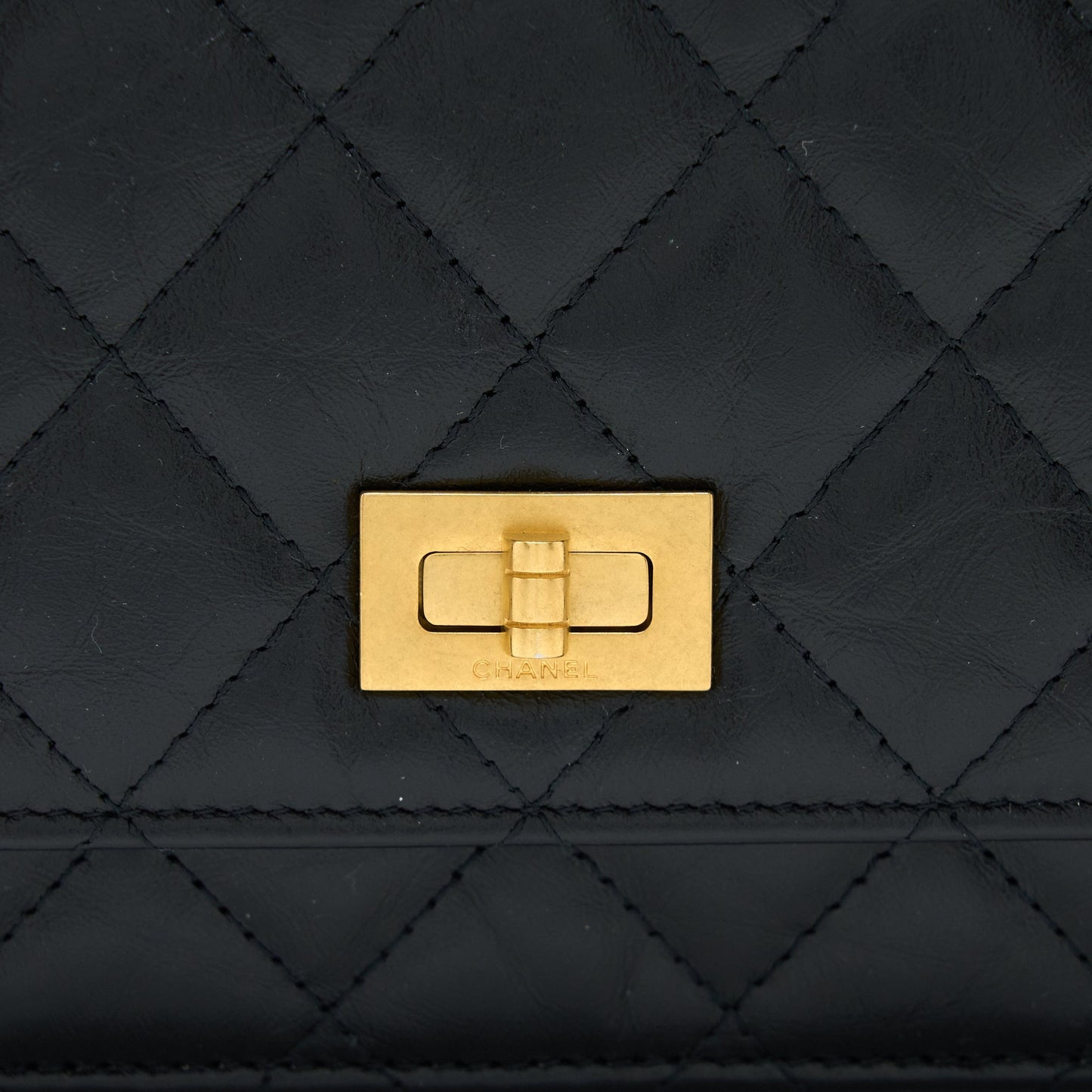 Chanel 2.55 Reissue Wallet on Chain Aged Calfskin Black Brushed  (Microchip)