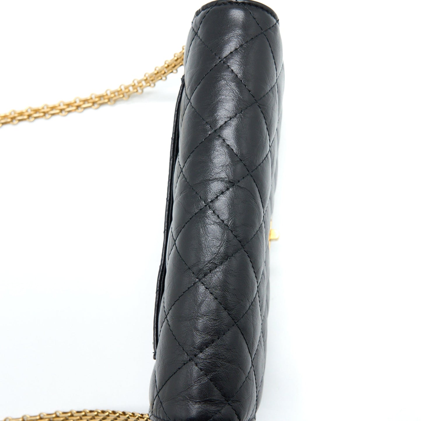 Chanel 2.55 Reissue Wallet on Chain Aged Calfskin Black Brushed  (Microchip)