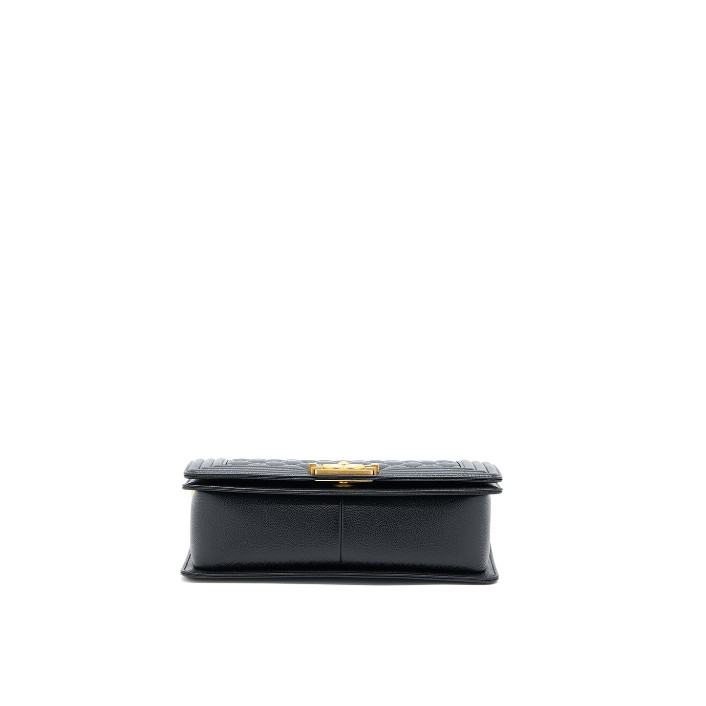 Chanel Medium Boy Bag Caviar Black Brushed  (Microchip)
