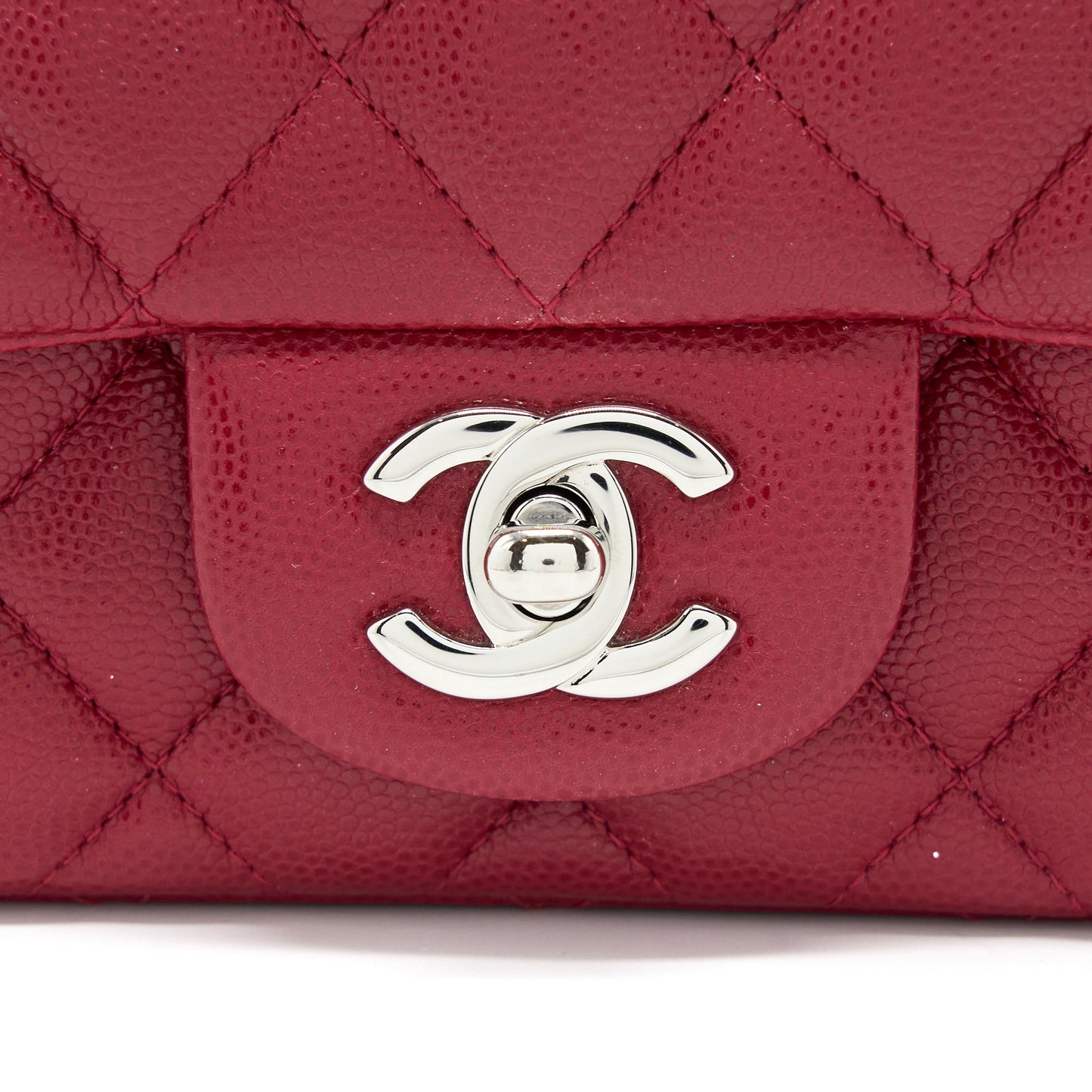 Chanel 18B Mini Square Caviar Red