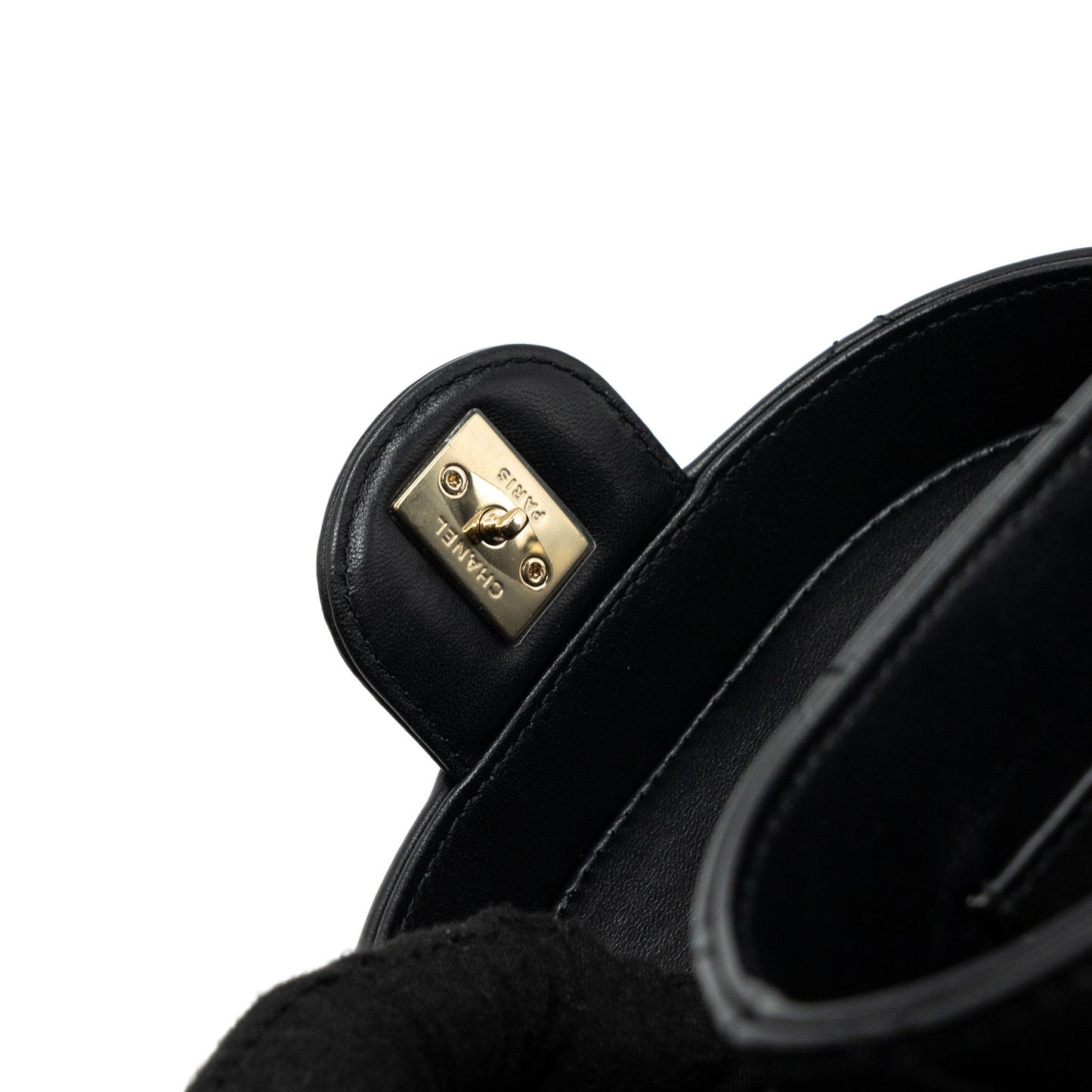 Chanel Vanity With Chain Lambskin Black L(Microchip)