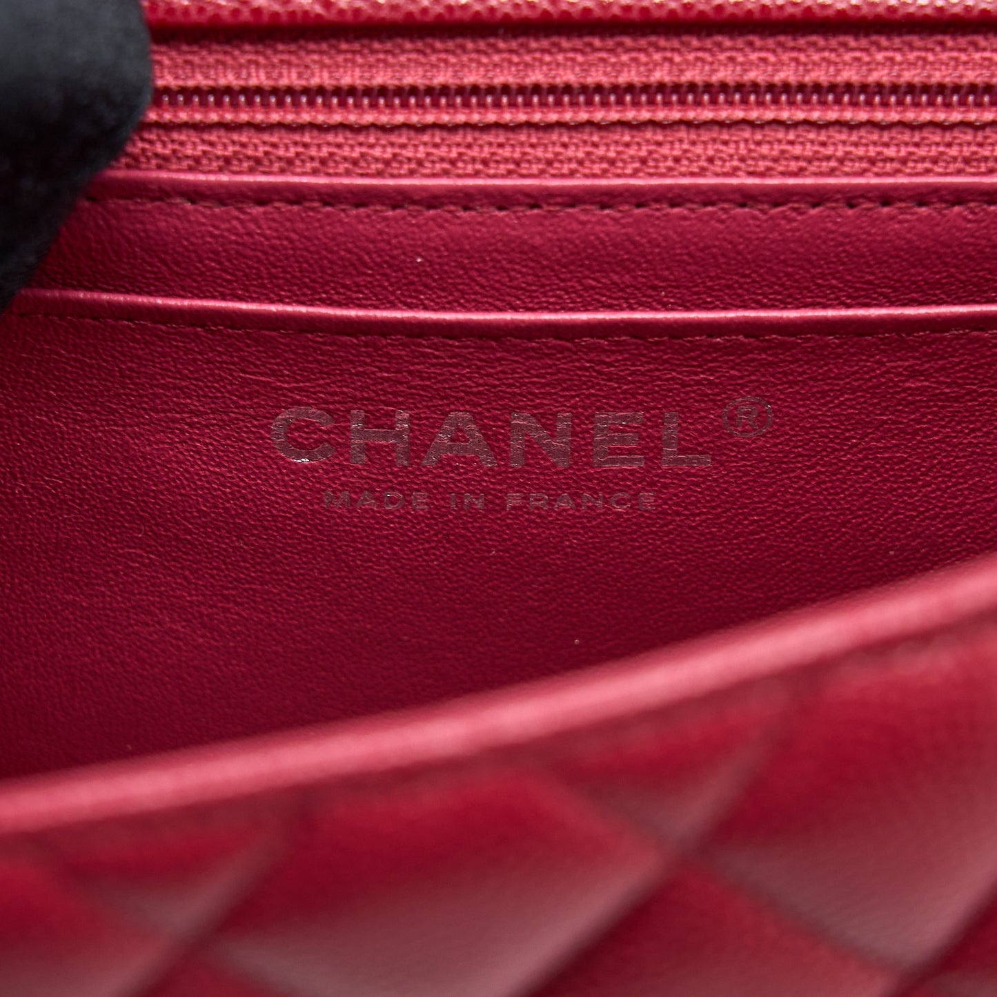 Chanel 18B Mini Square Caviar Red