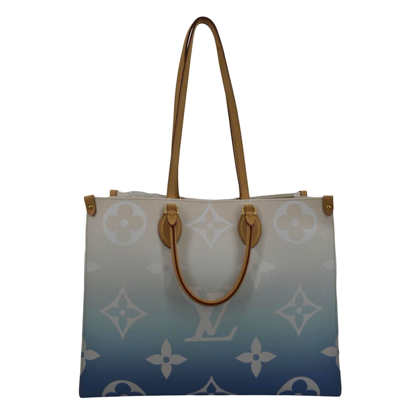 LOUIS VUITTON Pool Onthego GM Monogram Canvas Shoulder Bag Light Blue