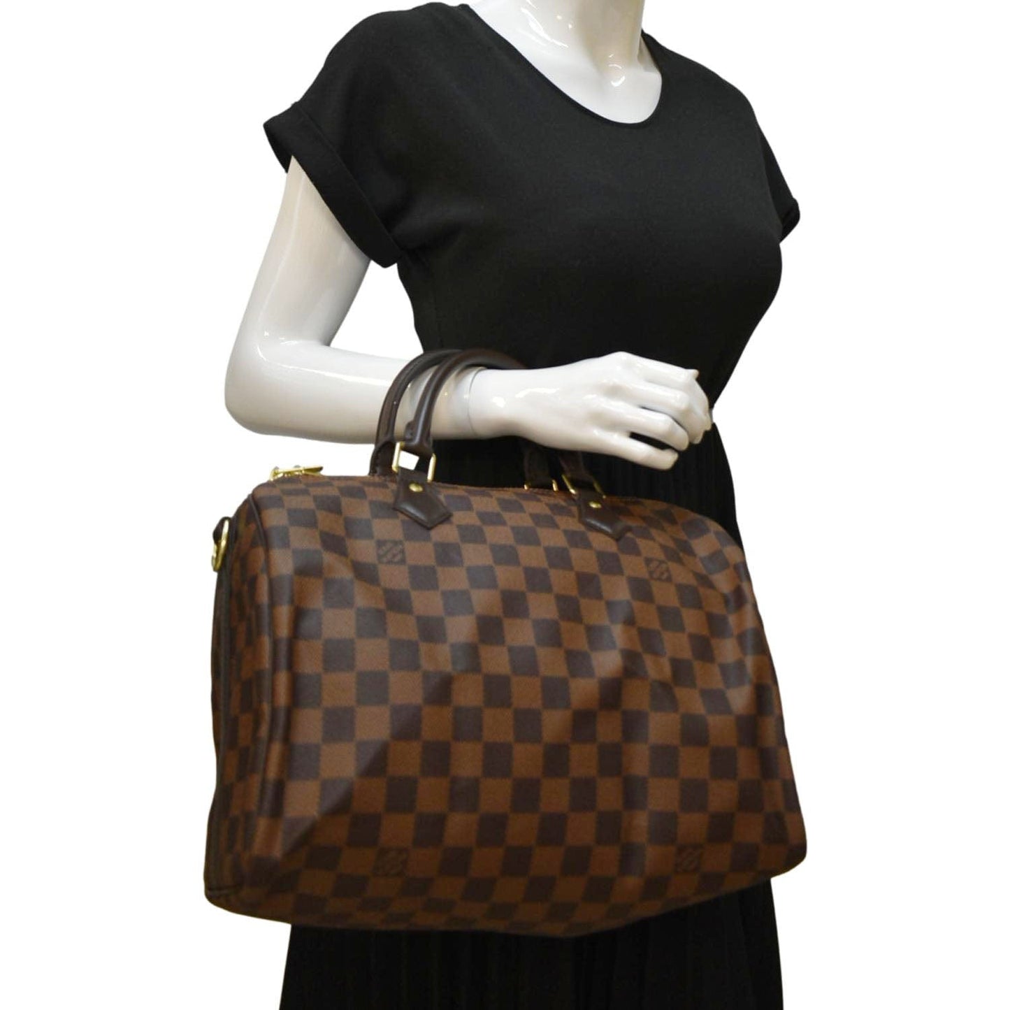 LOUIS VUITTON  30 Bandouliere Damier Ebene Satchel Bag Brown