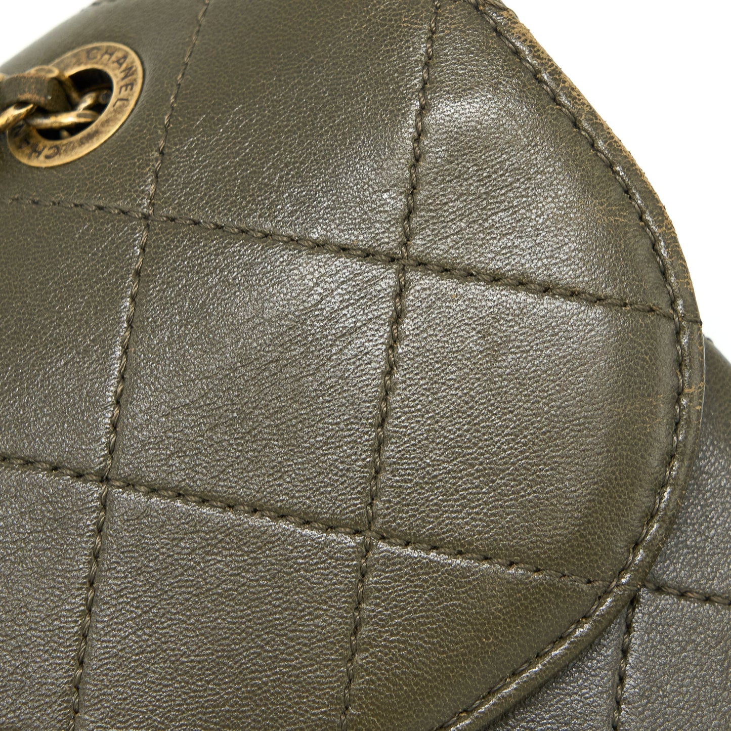 Chanel Messenger Flap Bag Lambskin Olive Green Ruthenium