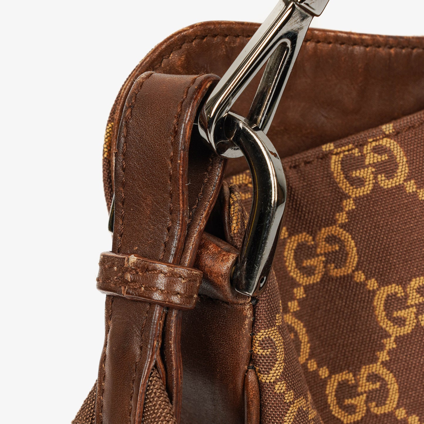 Gucci Bamboo Top Handle GG Canvas Brown/Biege Hobo Bag