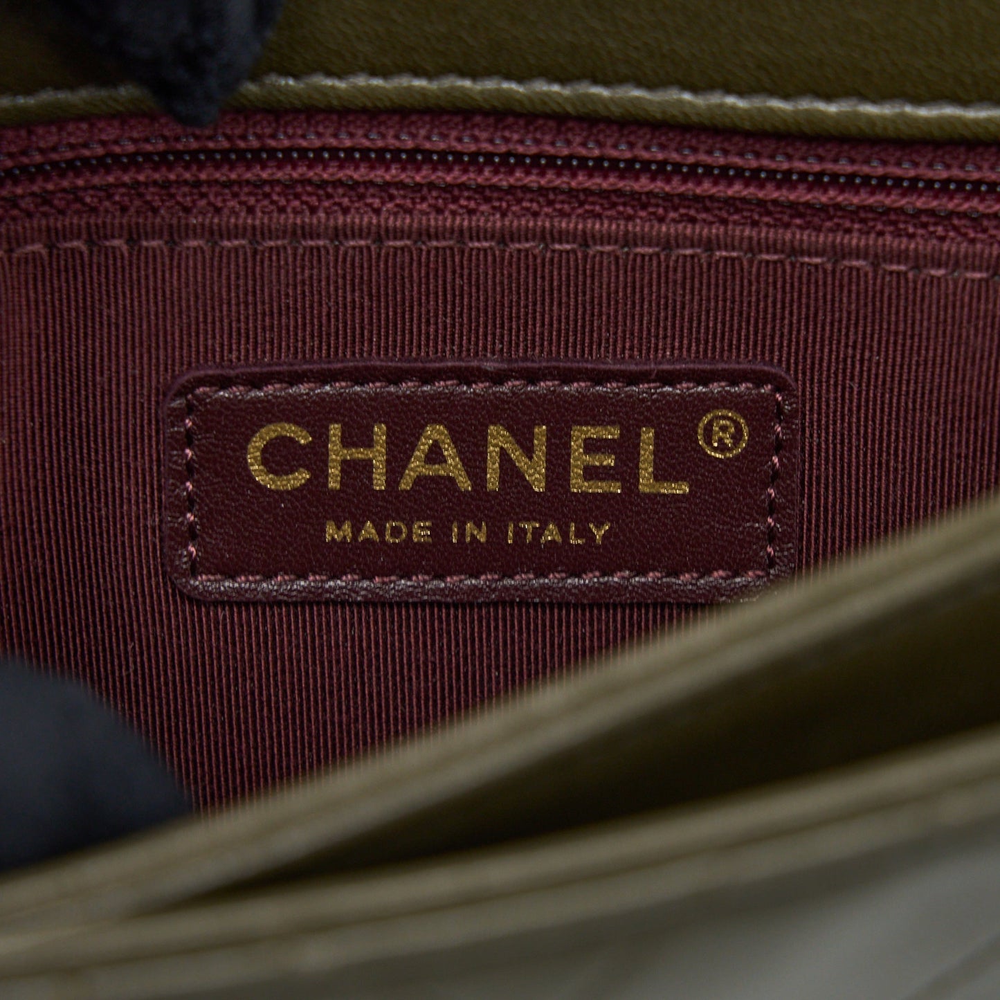 Chanel Messenger Flap Bag Lambskin Olive Green Ruthenium