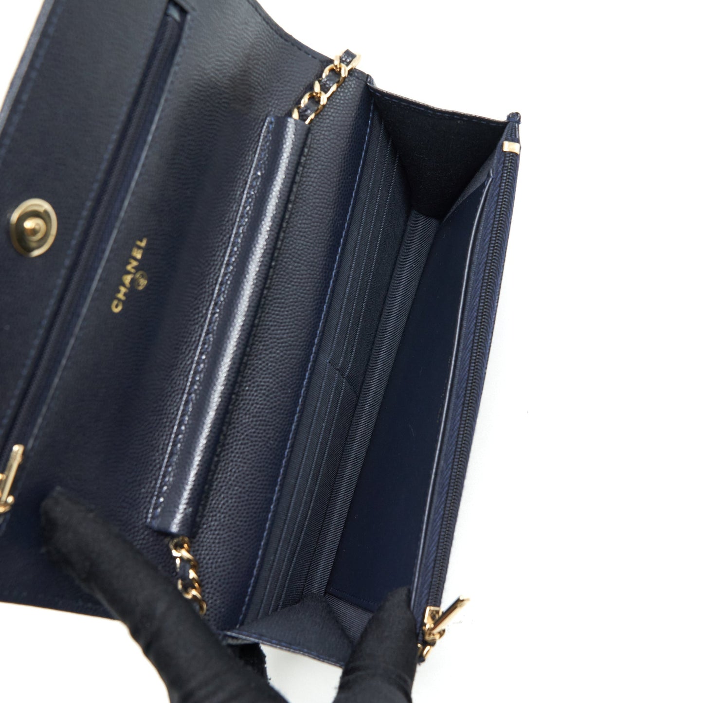 Chanel Classic Wallet On Chain Caviar Navy L