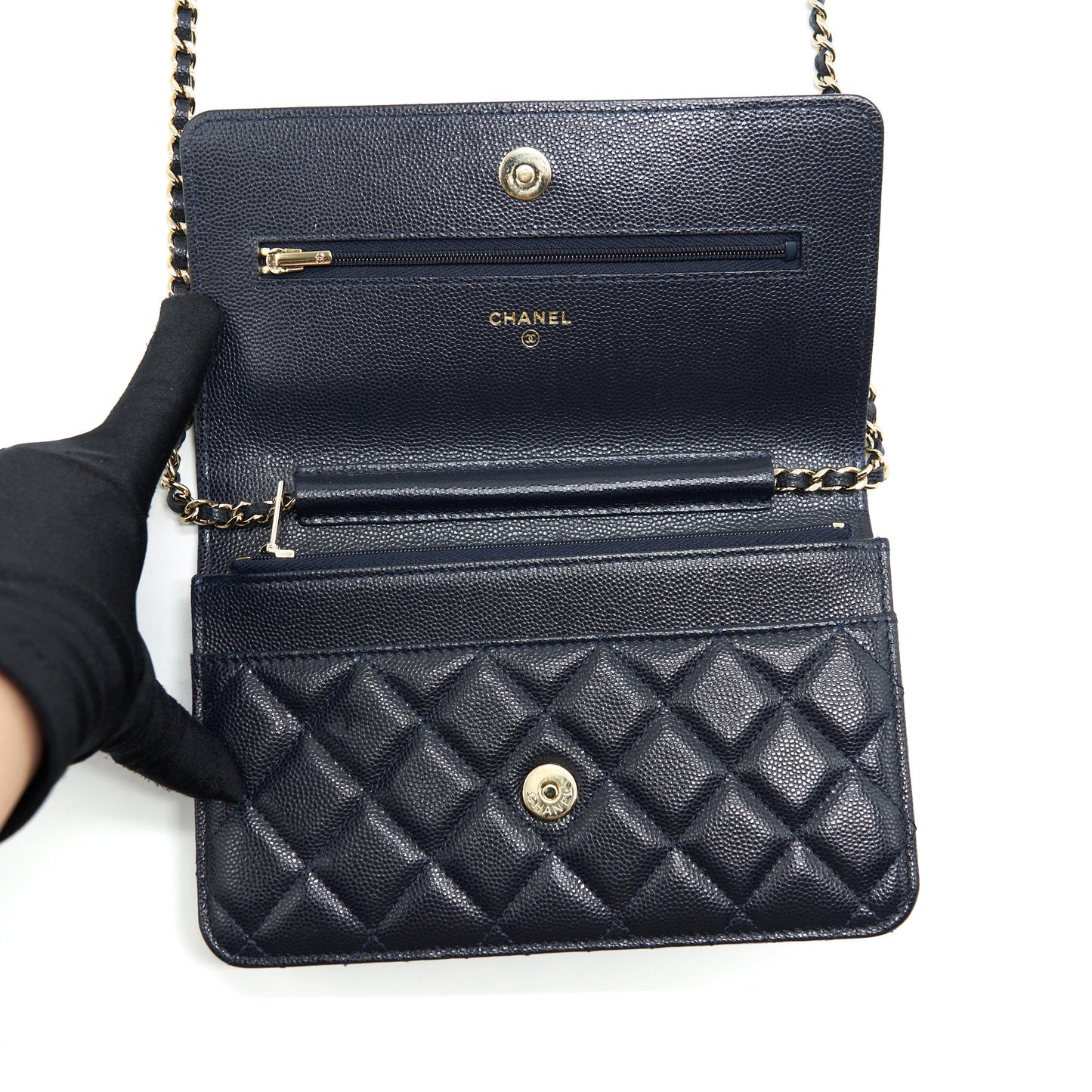 Chanel Classic Wallet On Chain Caviar Navy L