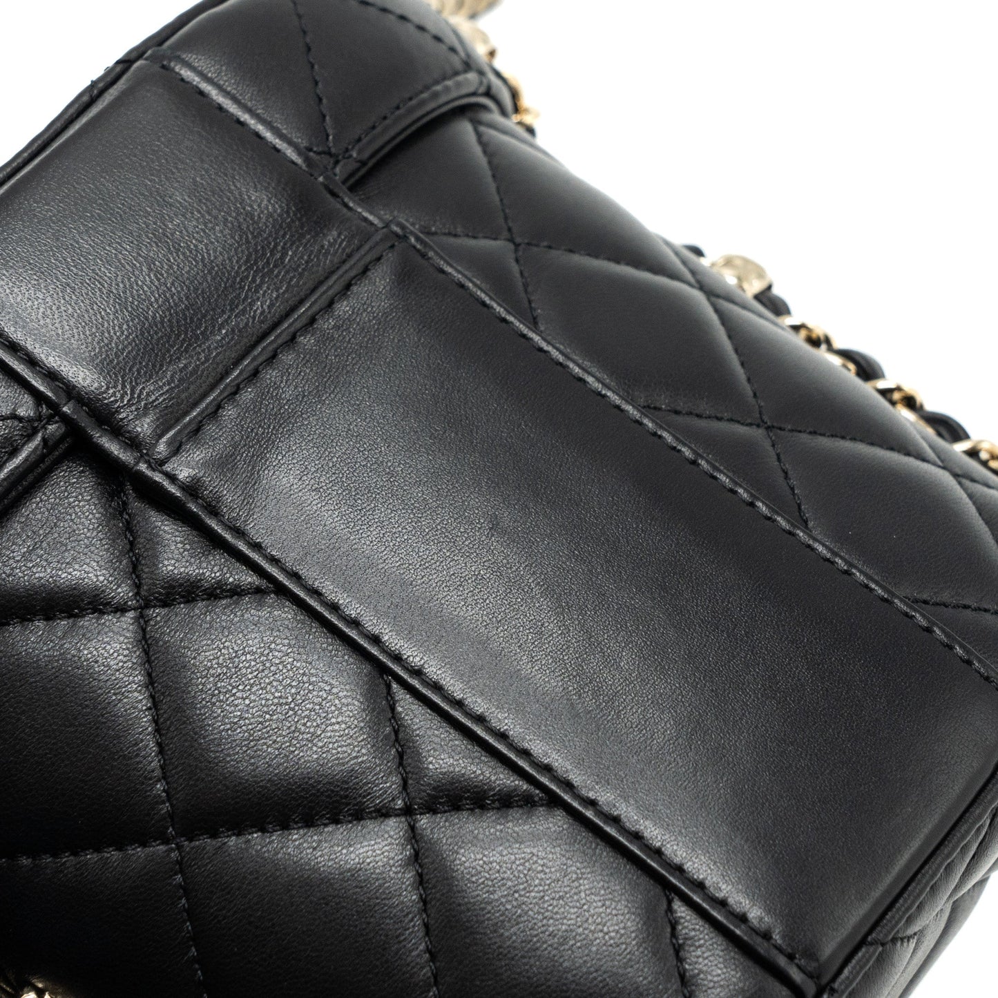 Chanel Vanity With Chain Lambskin Black L(Microchip)