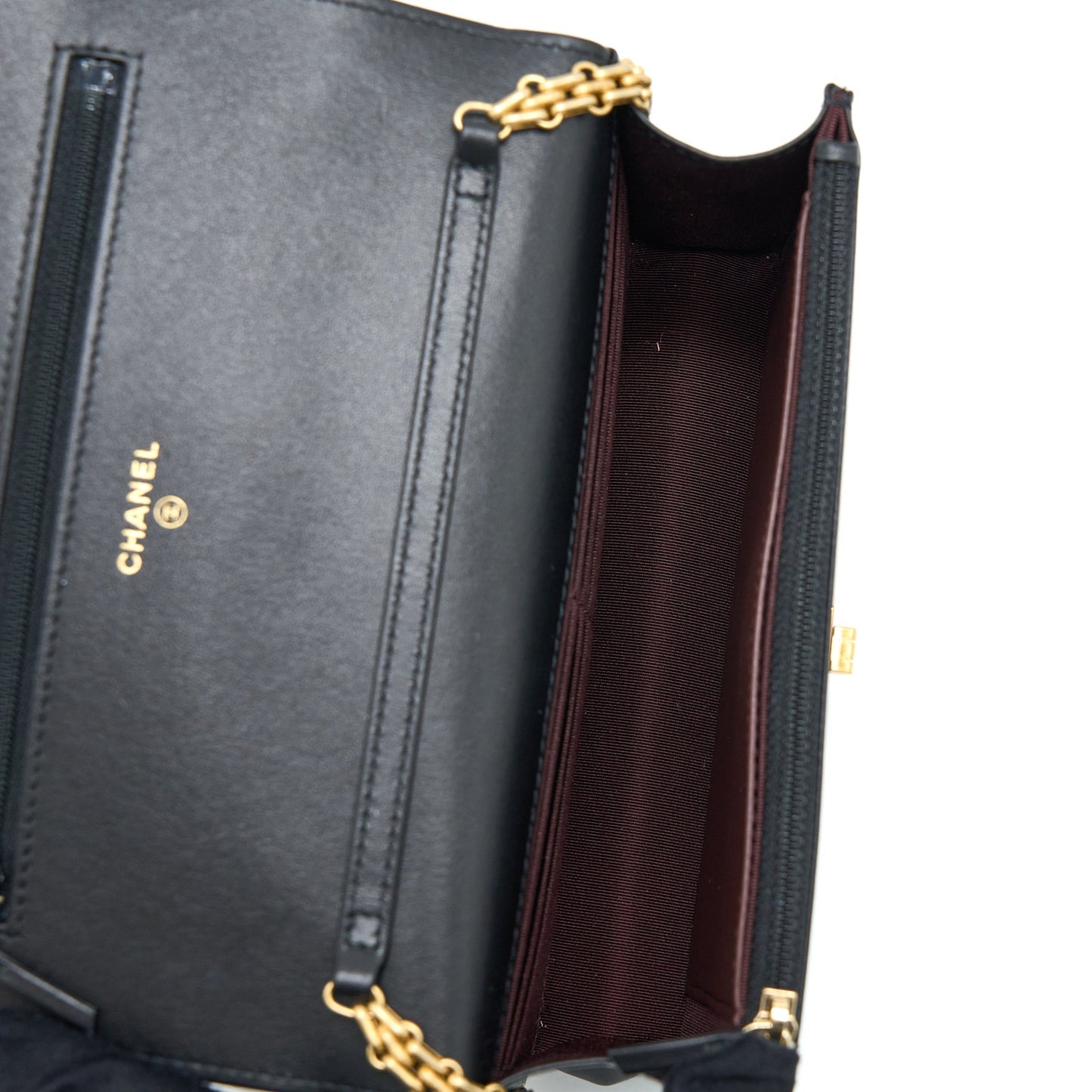 Chanel 2.55 Reissue Wallet on Chain Aged Calfskin Black Brushed  (Microchip)