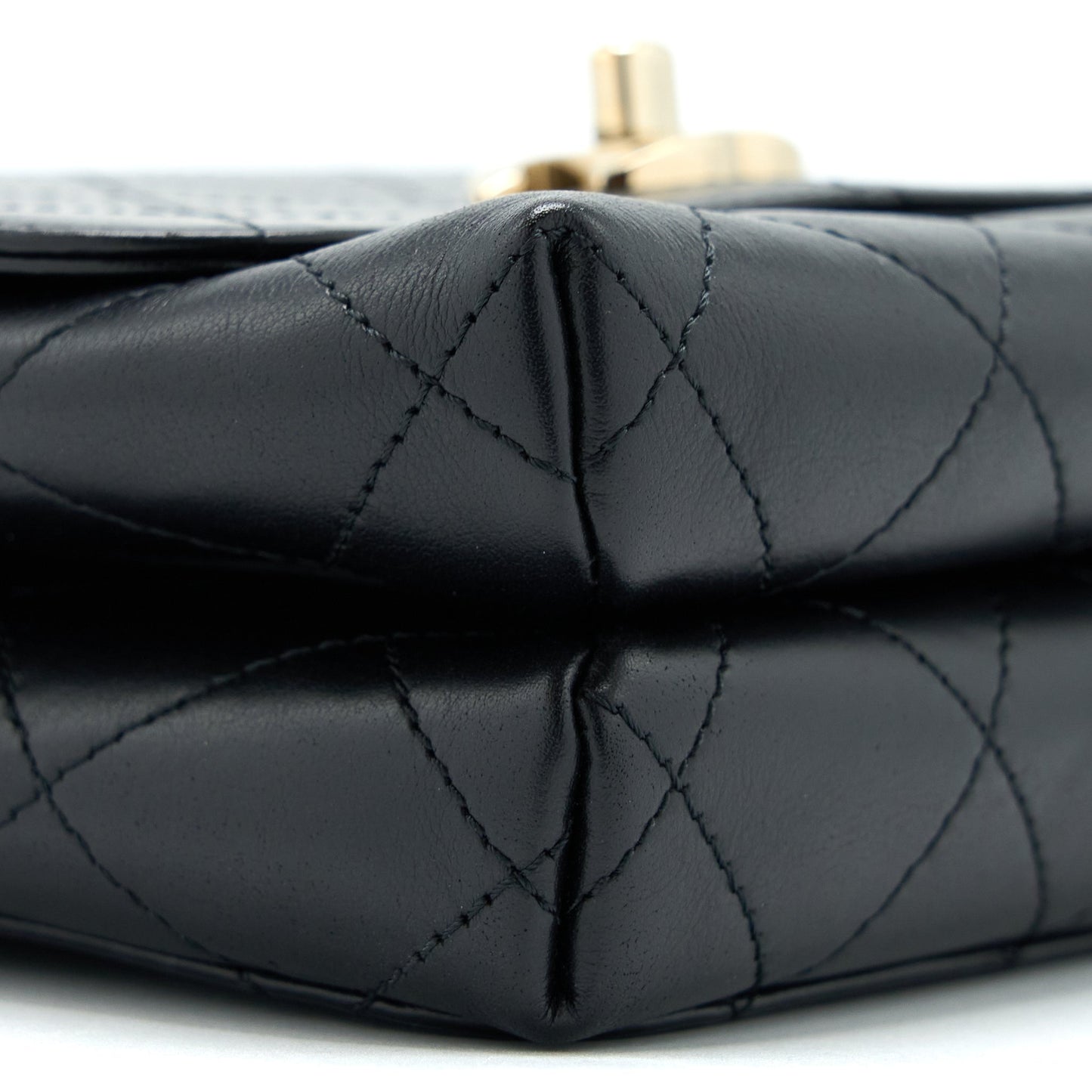 Chanel Seasonal Top Handle Flap Bag Calfskin Black