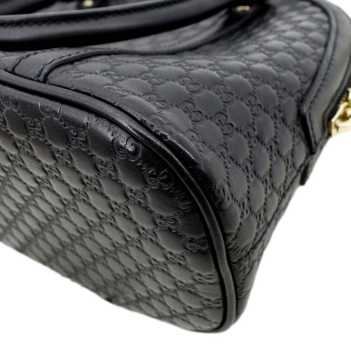 GUCCI Mini Dome Leather Crossbody Bag Black 449654