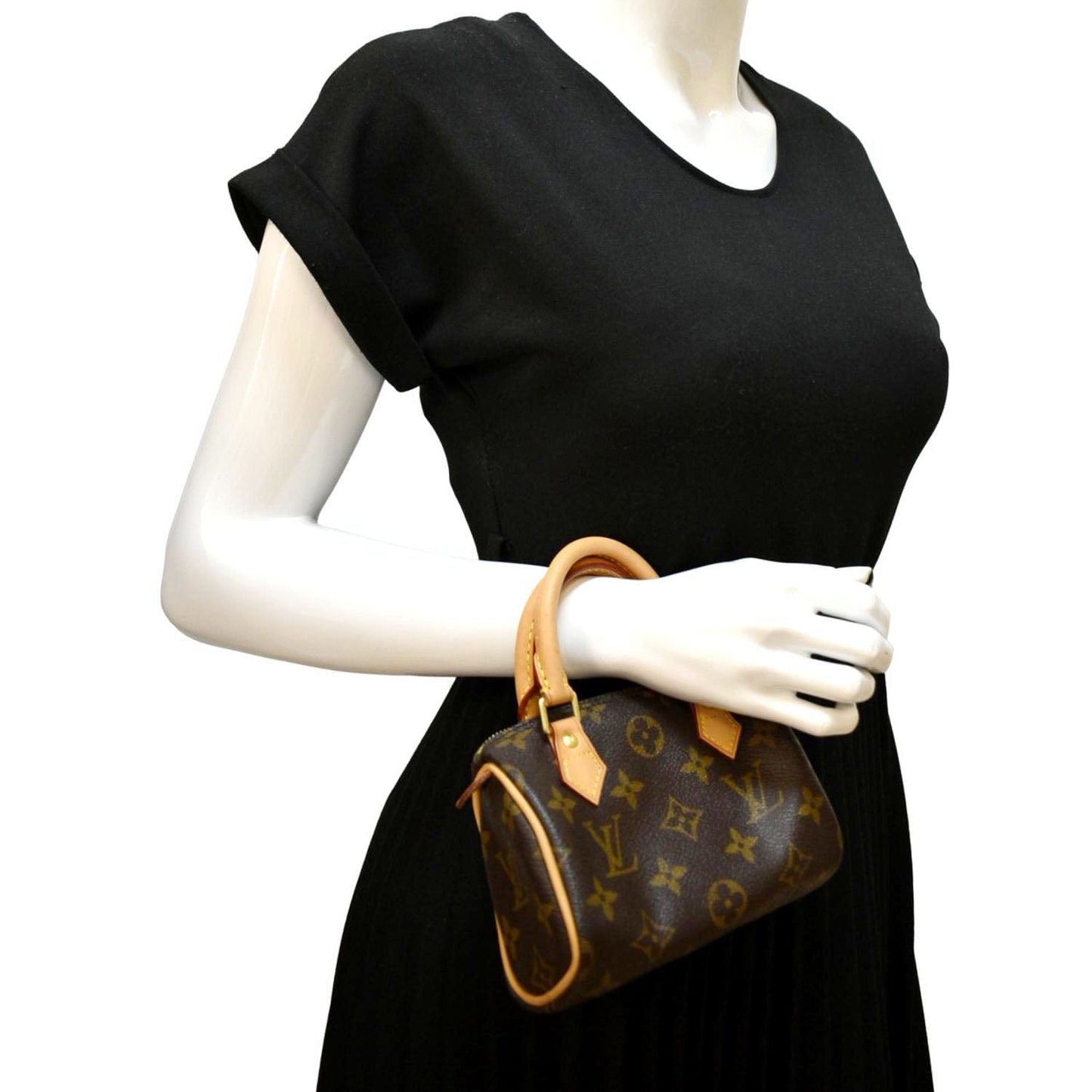 LOUIS VUITTON Mini  HL Monogram Canvas with Leather Trim Satchel Bag Brown