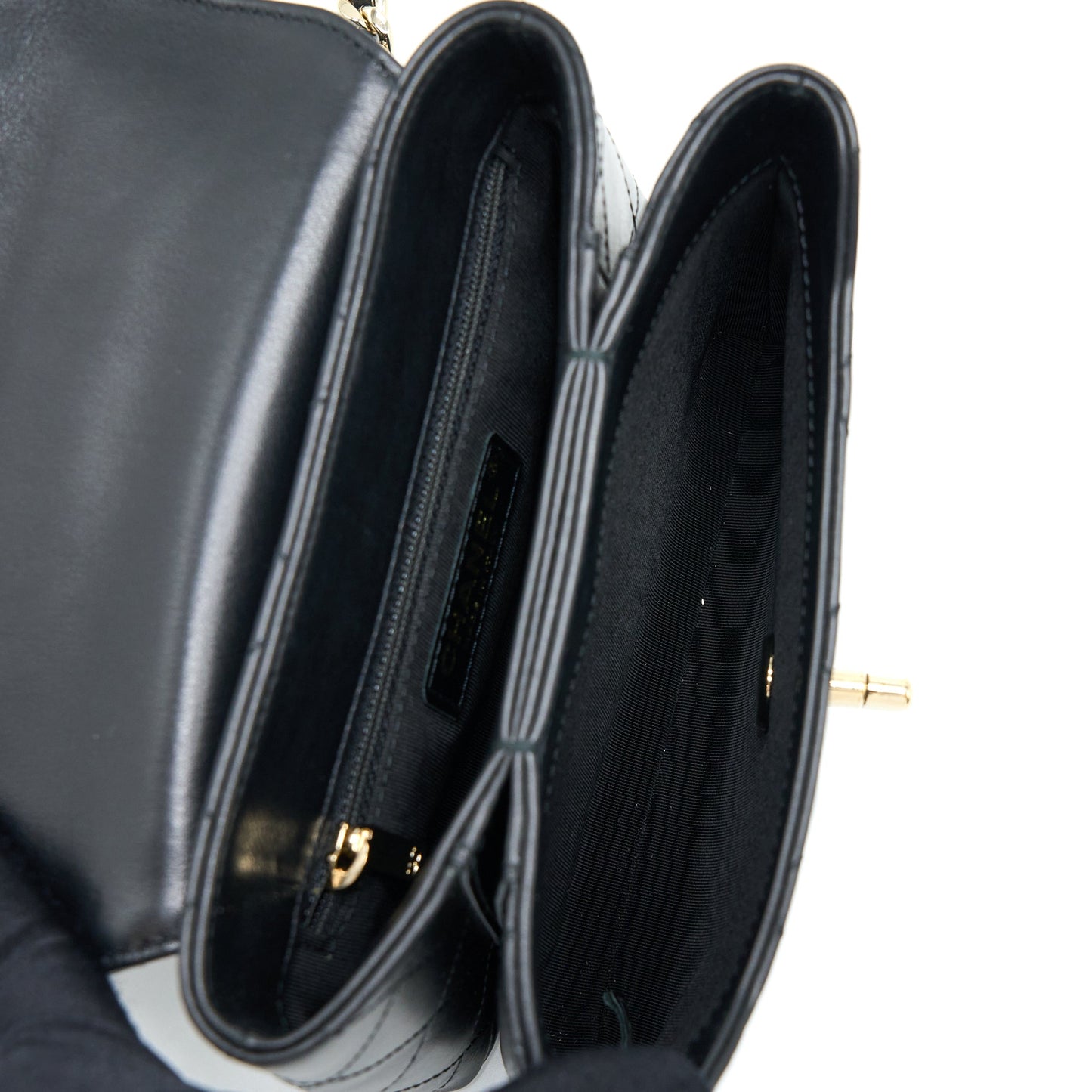 Chanel Seasonal Top Handle Flap Bag Calfskin Black