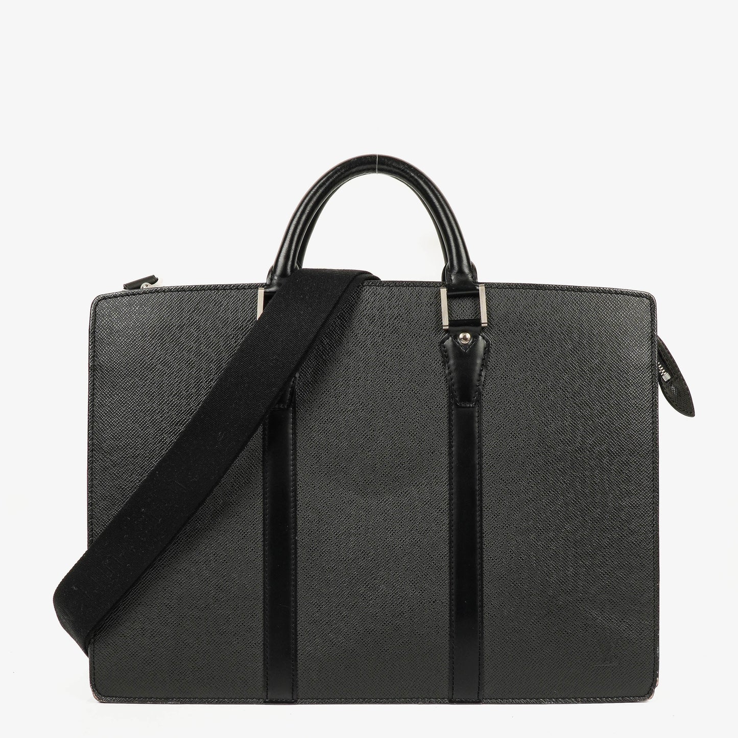 Louis Vuitton Lozan Black Taiga Leather Briefcase Bag