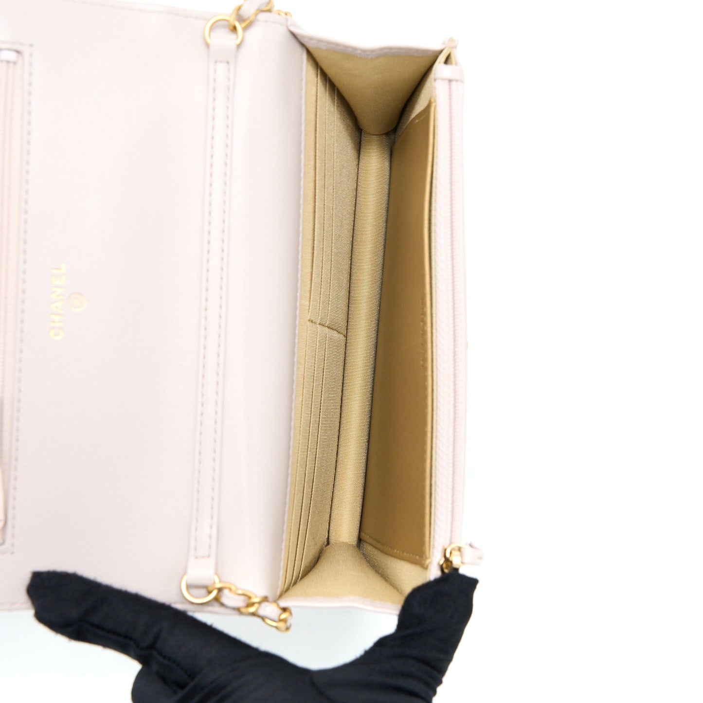 Chanel Pearl Crush Wallet on Chain Lambskin Lialic/Light Purple Brushed  (Microchip)