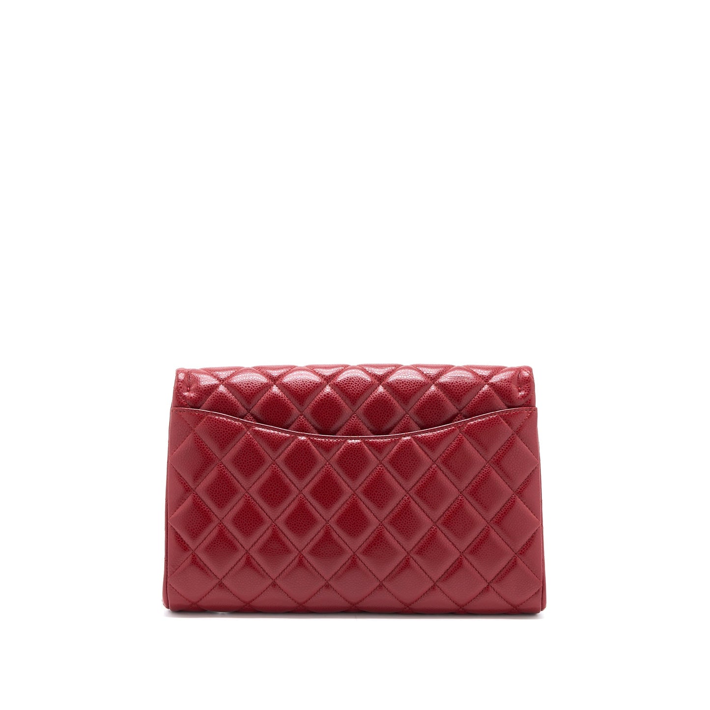 Chanel Classic Timeless Flap Clutch with Chain Caviar Red