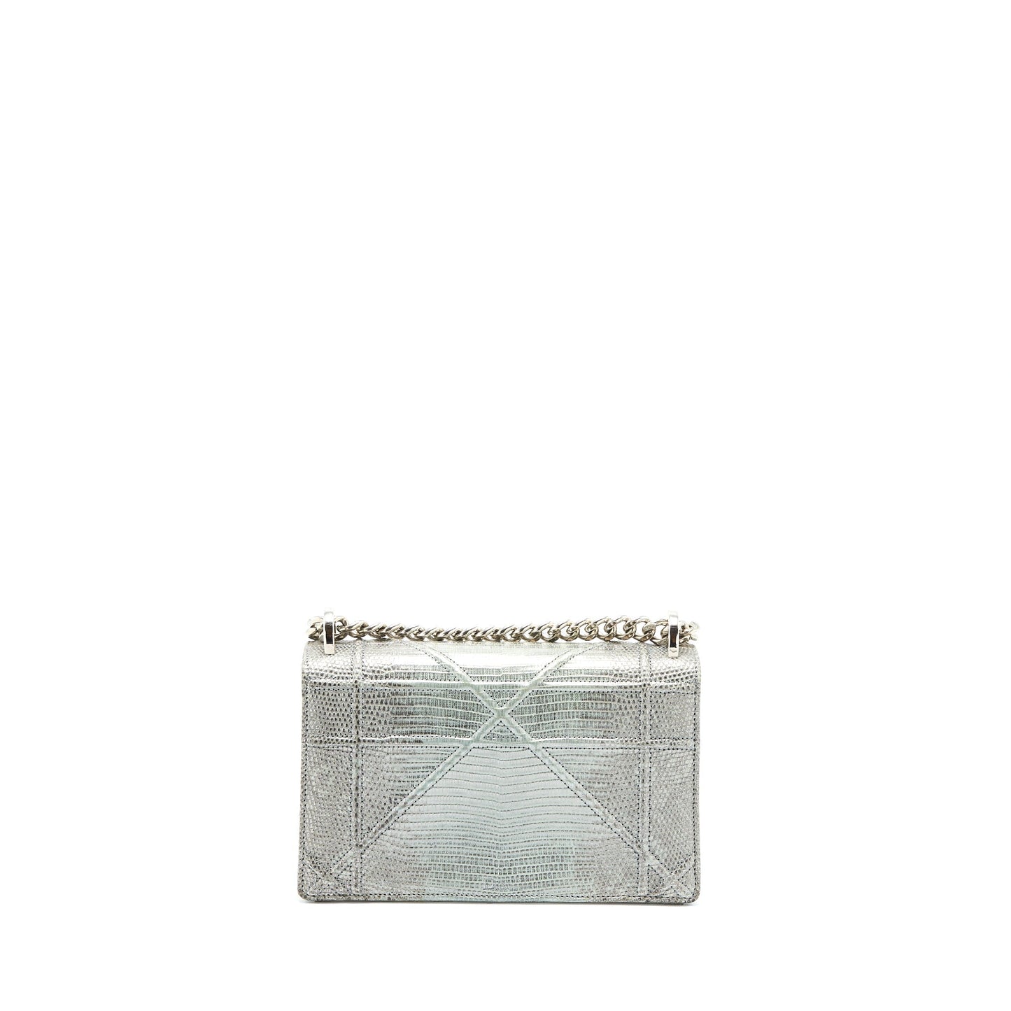 Dior Small Diorama Lizard Metallic Silver