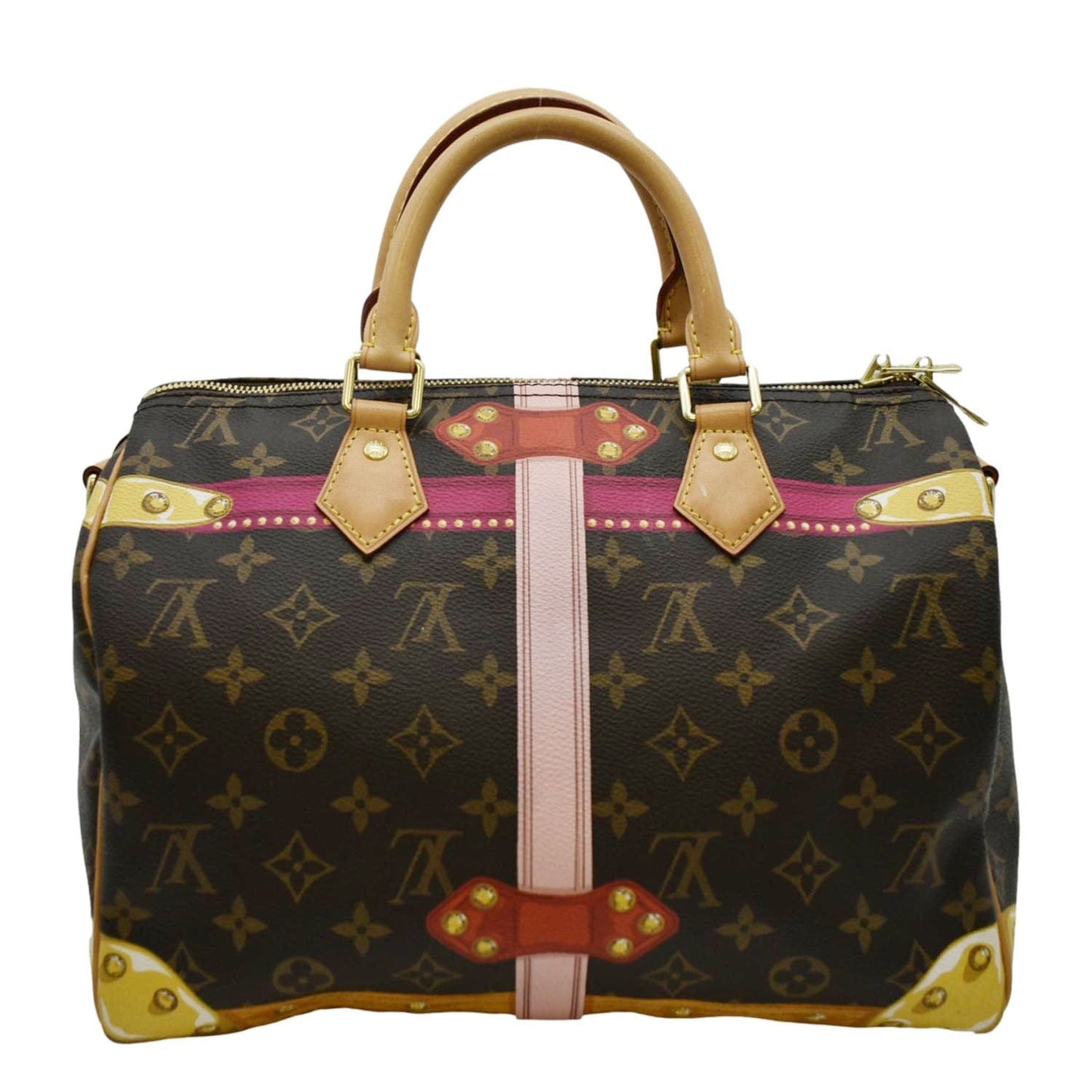 LOUIS VUITTON Summer Trunks  30 Monogram Canvas Satchel Bag Brown
