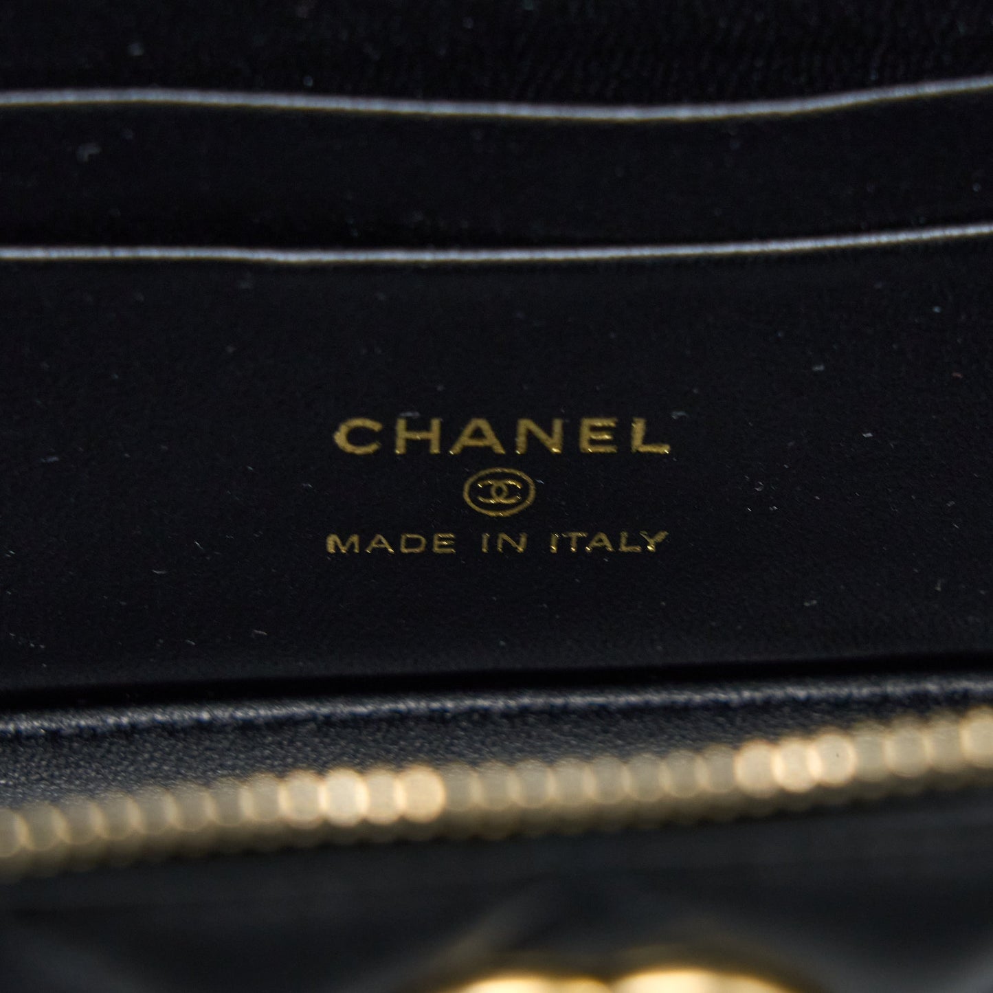 Chanel Leather Chain Top Handle Long Vanity Lambskin Black