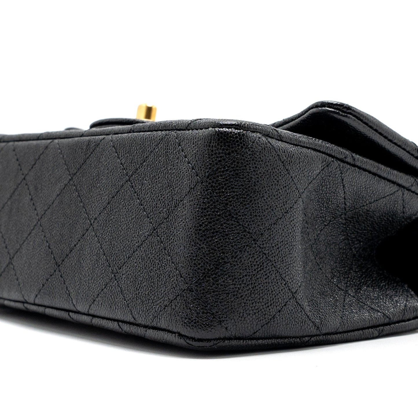 Chanel top handle mini rectangular flap bag caviar black