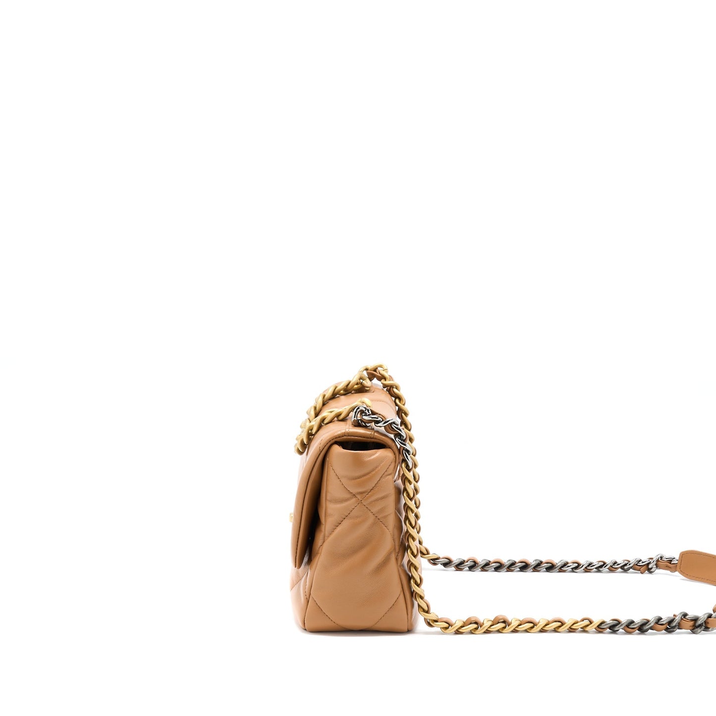 Chanel 22A Small 19 Bag Lambskin Caramel  (Microchip)