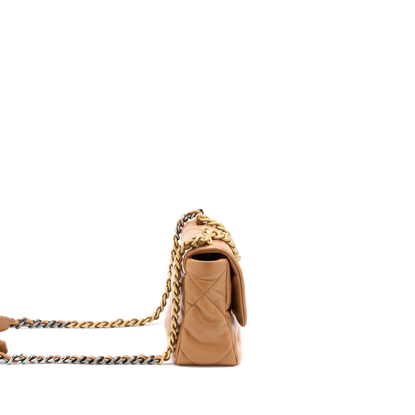 Chanel 22A Small 19 Bag Lambskin Caramel  (Microchip)