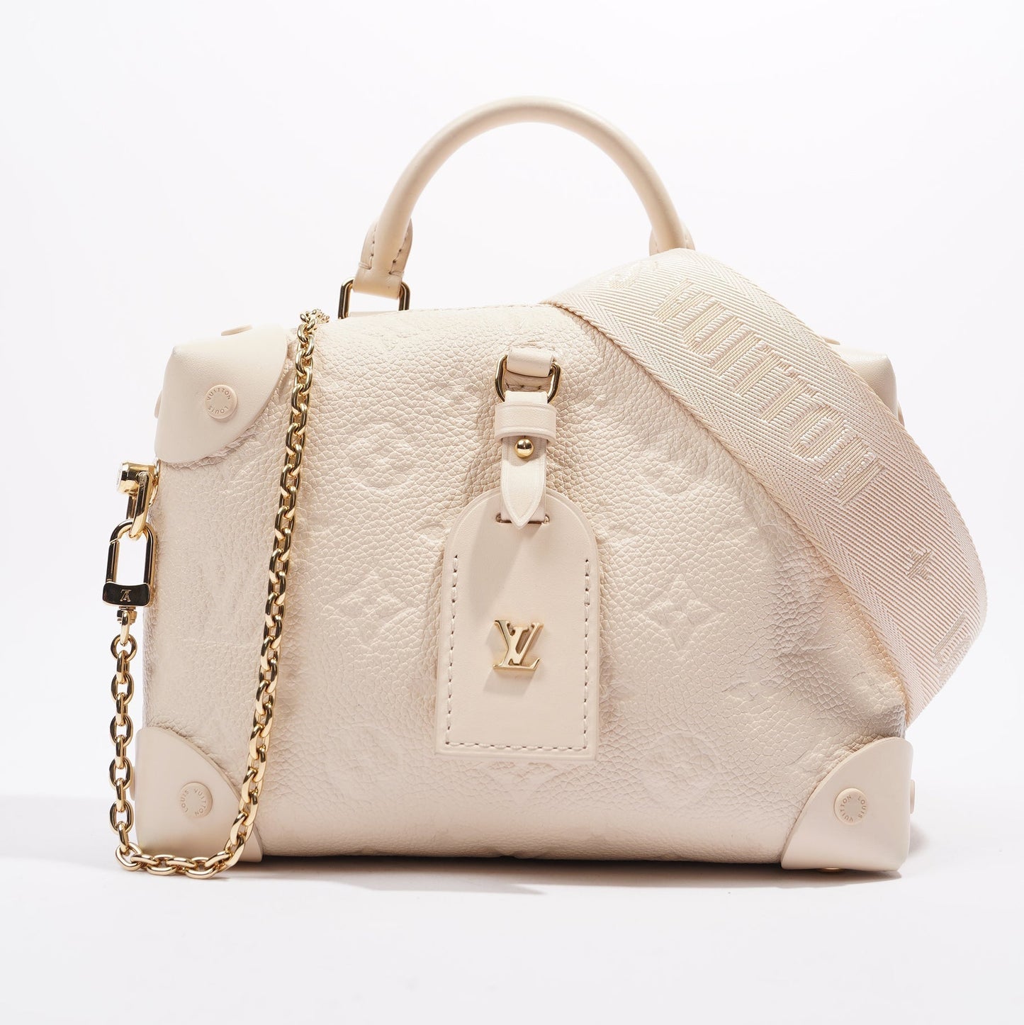 LOUIS VUITTON MALLE SOUPLE EMPREINTE EMBOSSED WHITE LEATHER