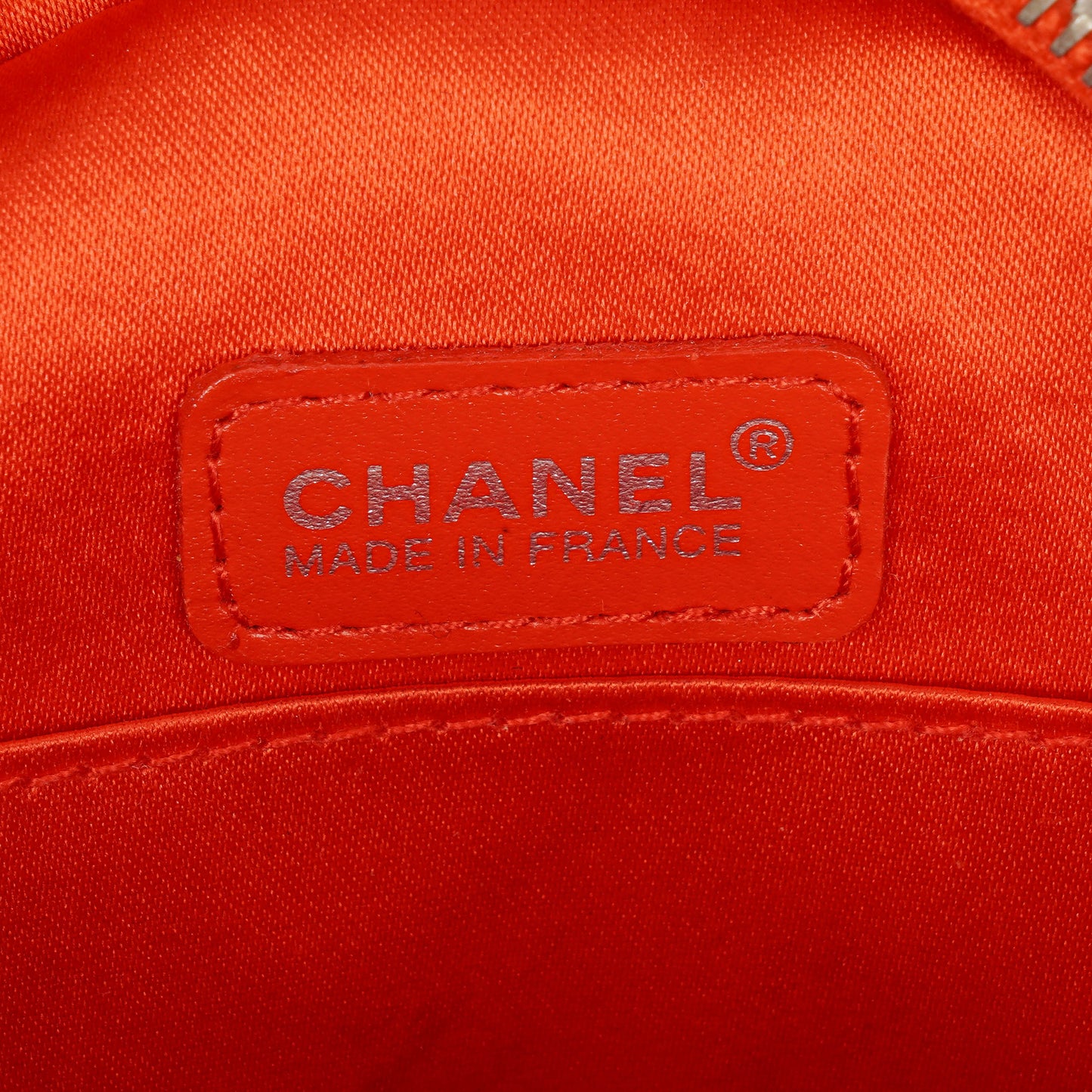 Chanel Red Nylon Round Travel Pouch