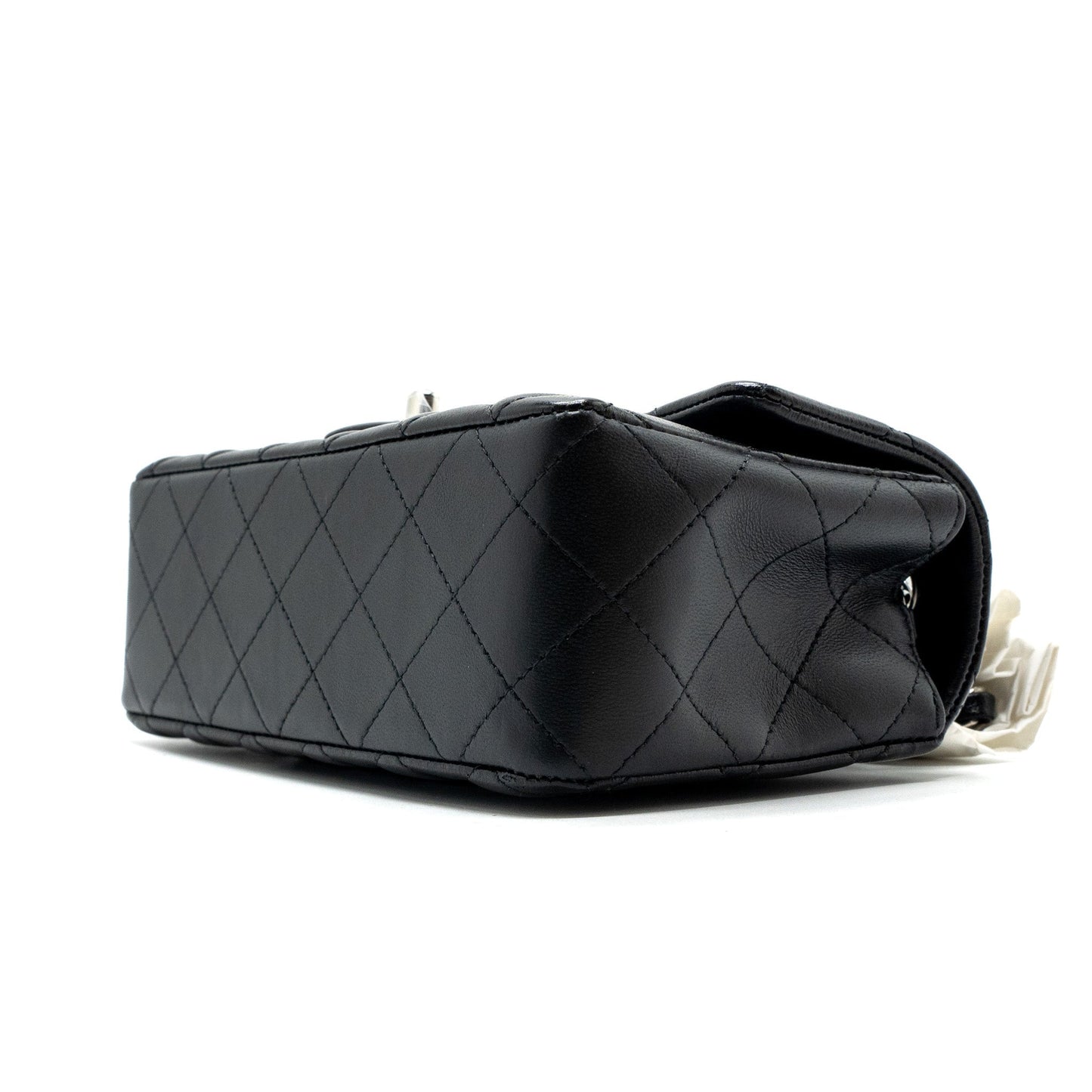 Chanel classic mini rectangular flap bag lambskin black  (microchip)
