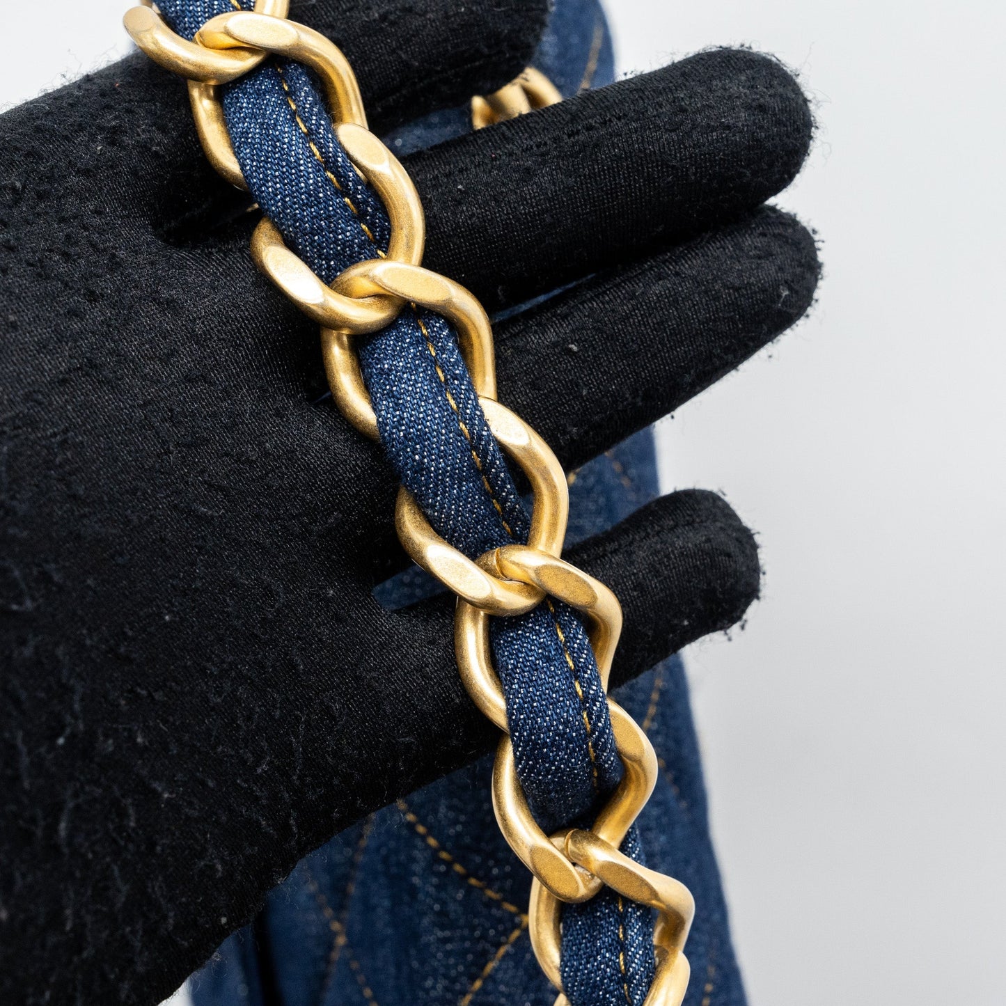 Chanel 23S flap backpack denim blue with  (microchip)